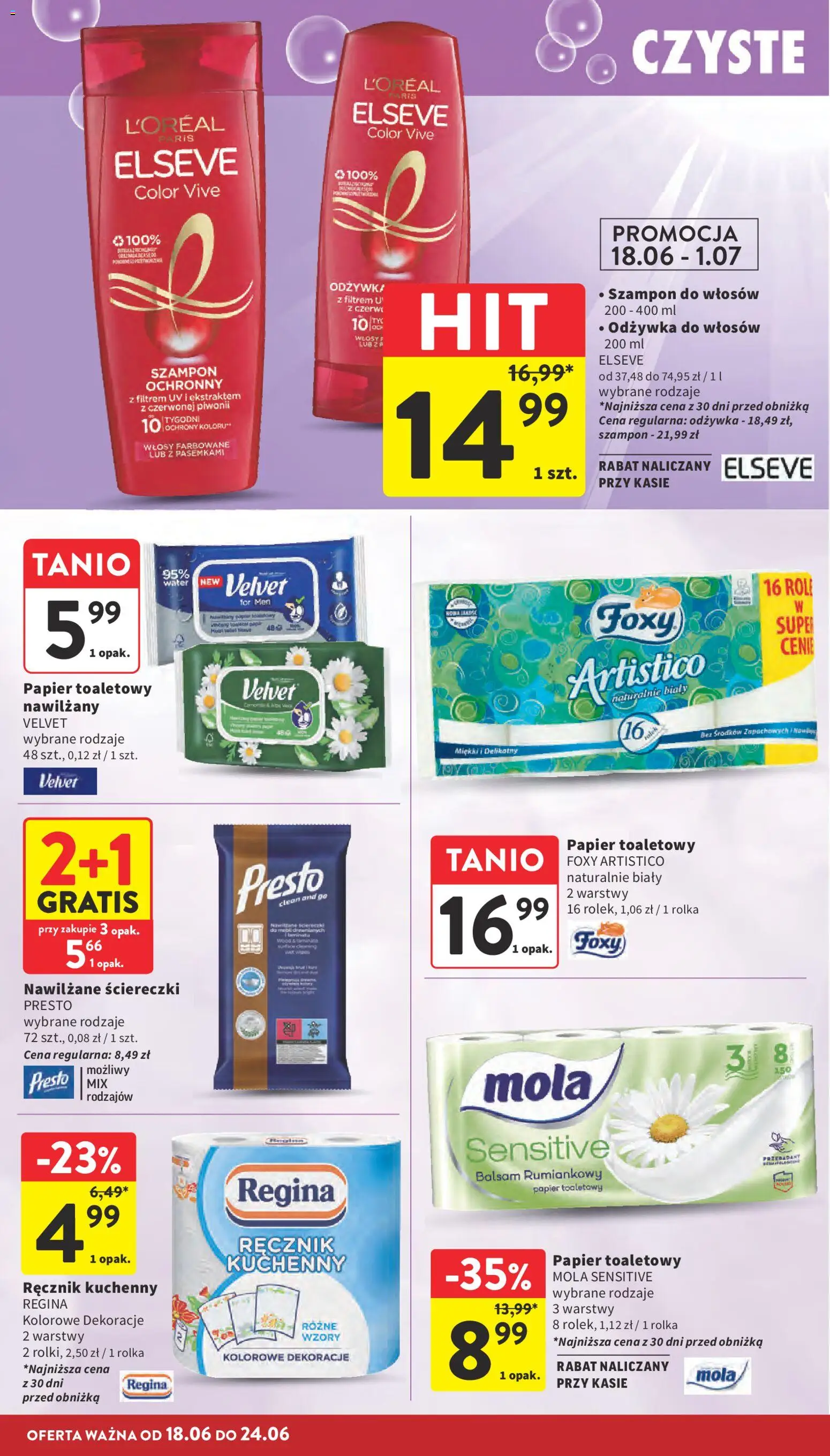 Intermarche gazetka od 18.06.2026 | Strona: 36 | Produkty: Papier toaletowy, Szampon, Odżywka, Odżywka do włosów