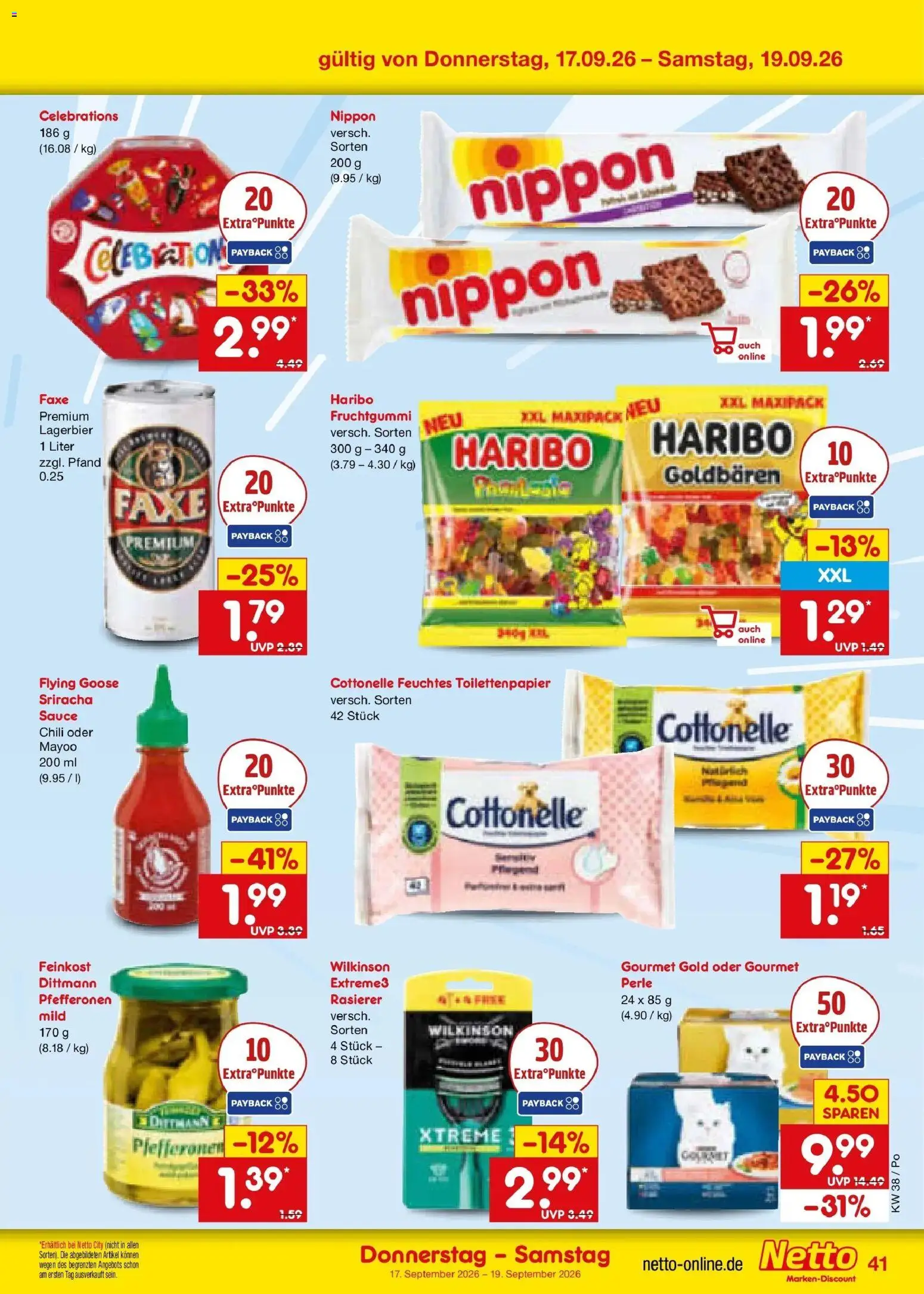 Netto Marken-Discount Prospekt Amberg – gültig ab 14.09.2026 | Seite: 55 | Produkte: Rasierer, Celebrations, Chili, Feuchtes Toilettenpapier