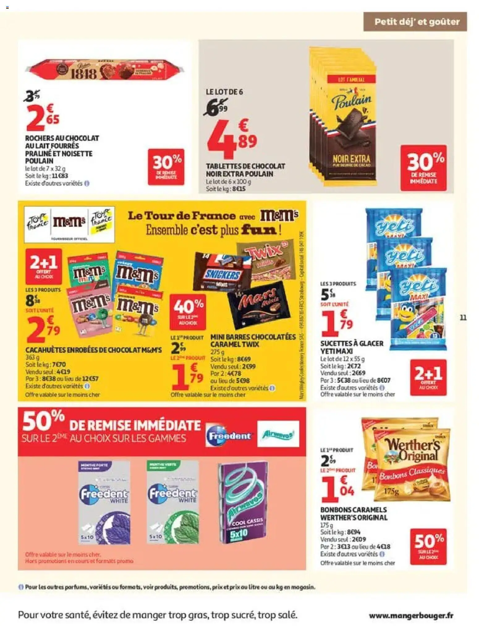{H1} | Page: 11 | Produits: Tablettes de chocolat, Lait, Chocolat, Bonbons