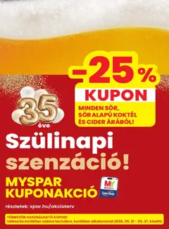 Spar akciós újság - amely érvényes a következő dátumtól: 21.05.2026 | Oldal: 33