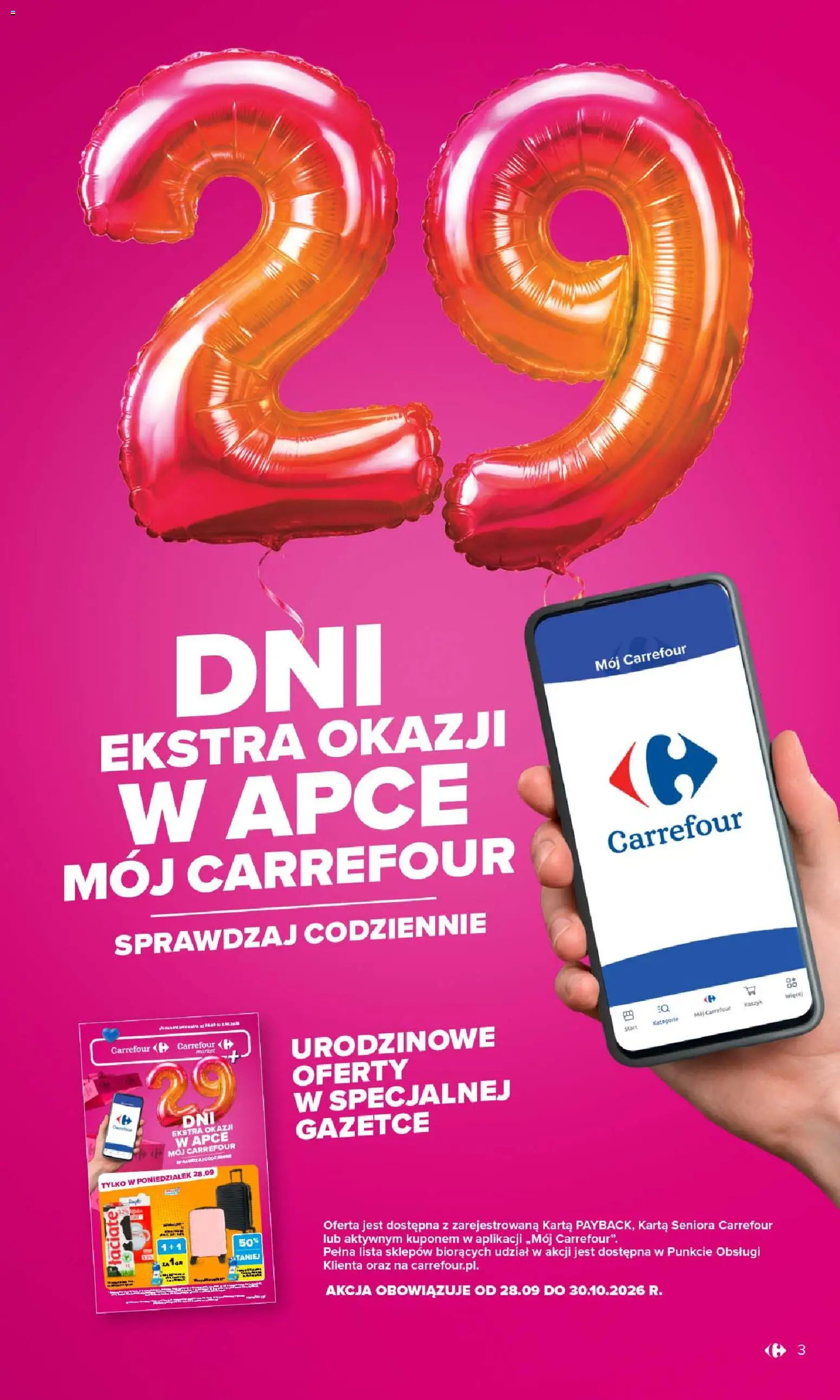 Carrefour gazetka od 28.09.2026 | Strona: 3 | Produkty: Karta