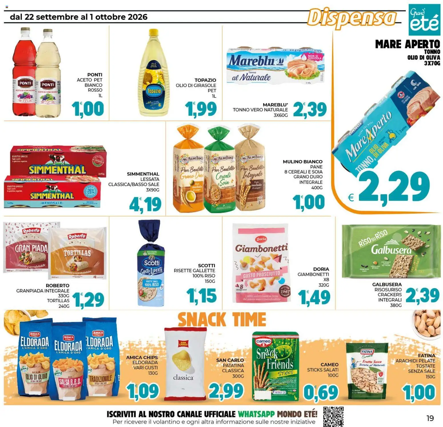 Volantino Eté del 22/09/2026 | Pagina: 19 | Prodotti: Riso, Frutta secca, Frutta, Crackers