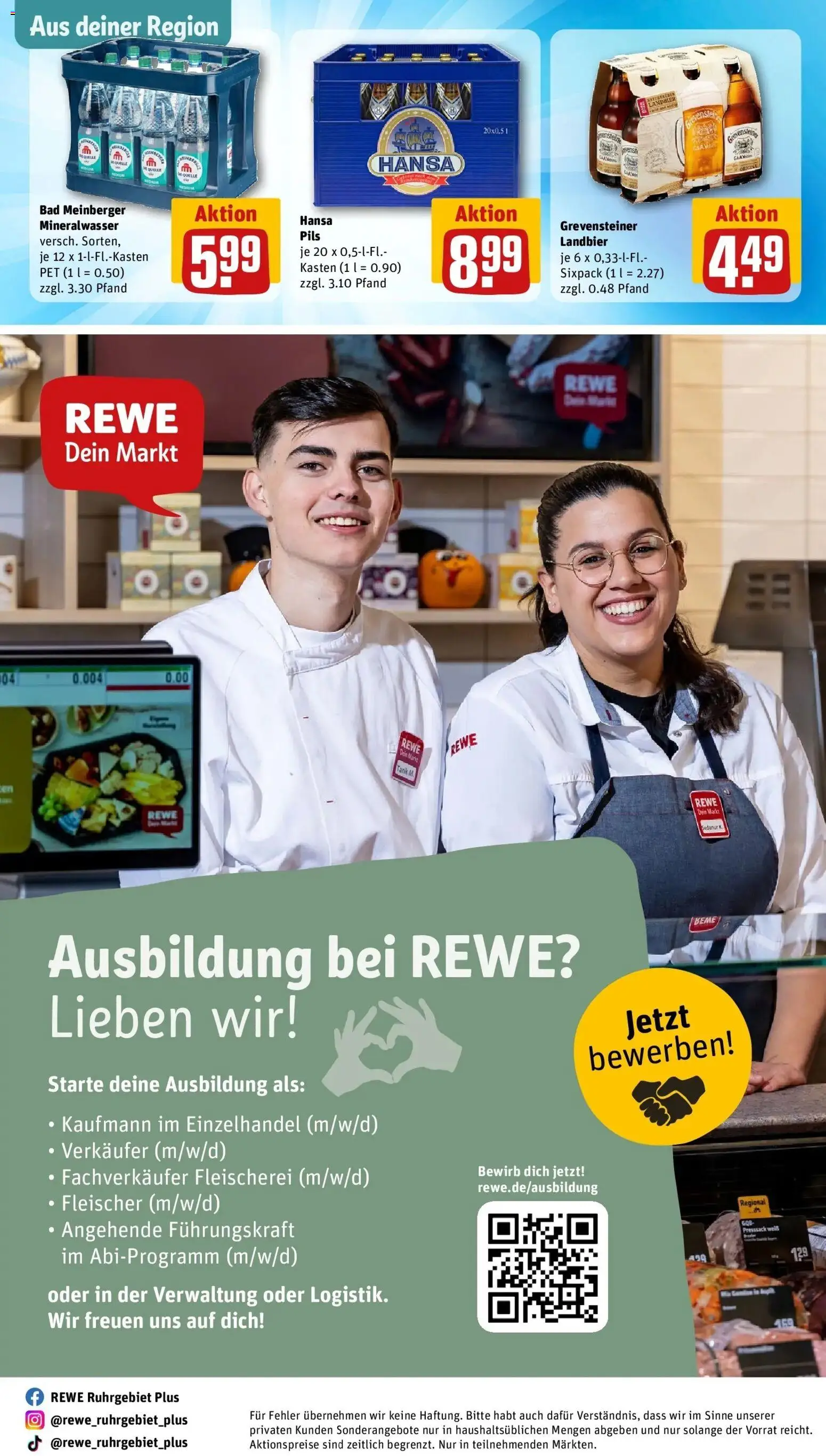REWE Prospekt ab 14.09.2026 zum Blättern » Angebote | Seite: 33 | Produkte: Bad, Pils, Mineralwasser