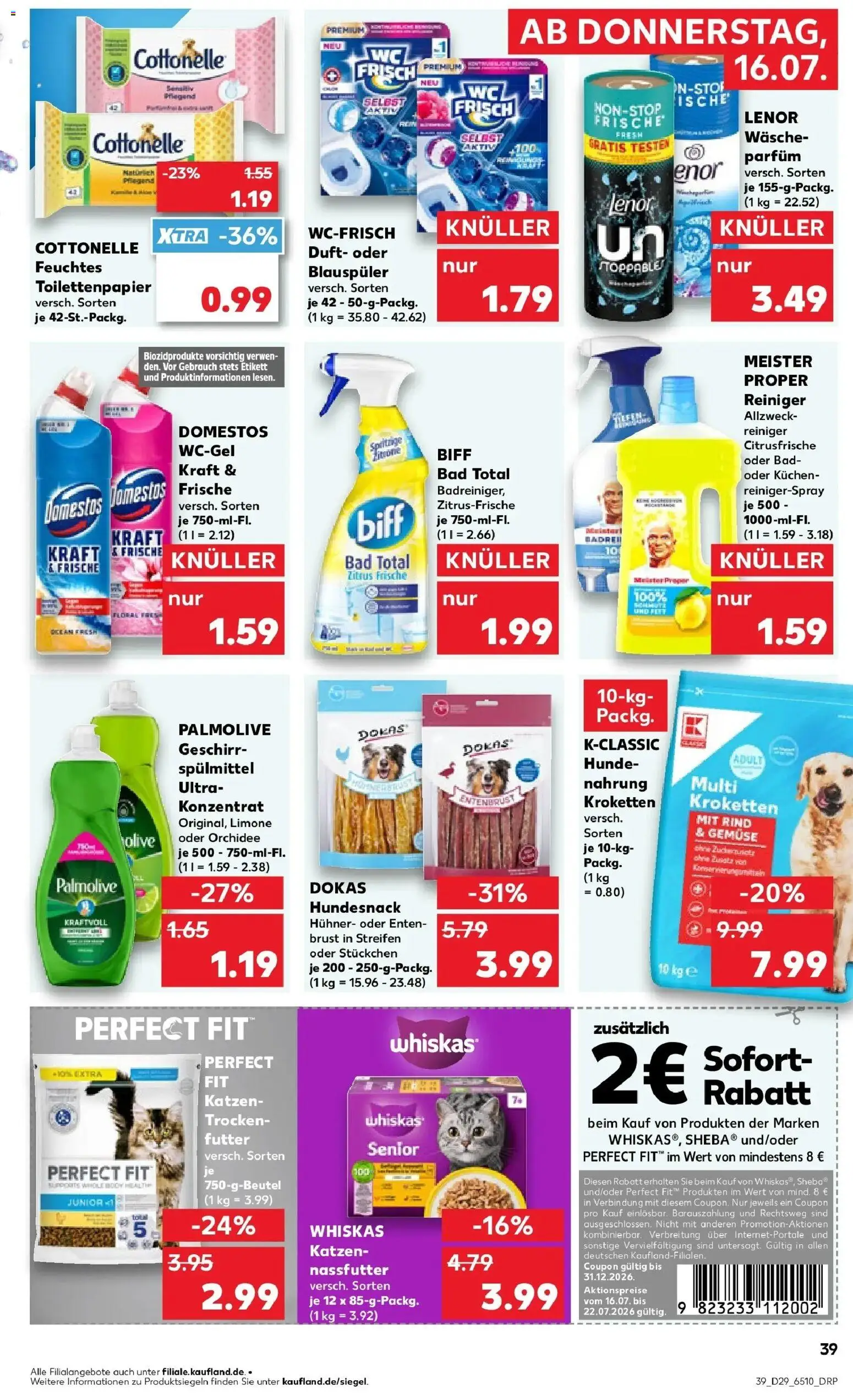 Kaufland Prospekt Jülich – gültig ab 16.07.2026 | Seite: 39 | Produkte: Parfüm, Duft, Gemüse, Whiskas
