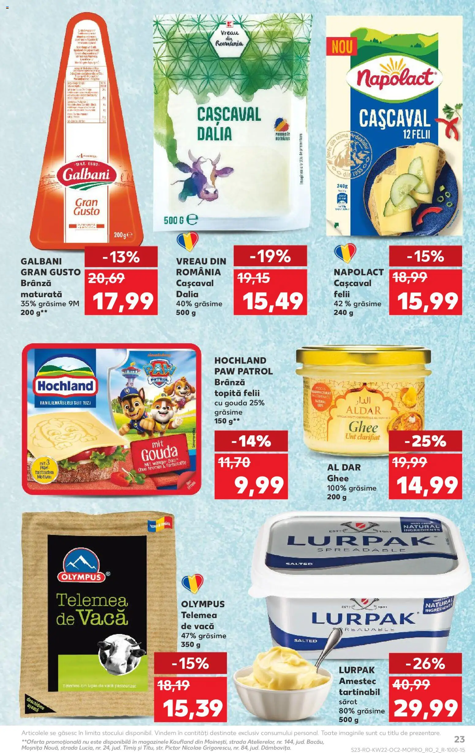 Noul catalog Kaufland – valabil de la 27.05.2026 | Pagină: 23 | Produse: Cașcaval, Kalem ucu, Brânză, Gouda