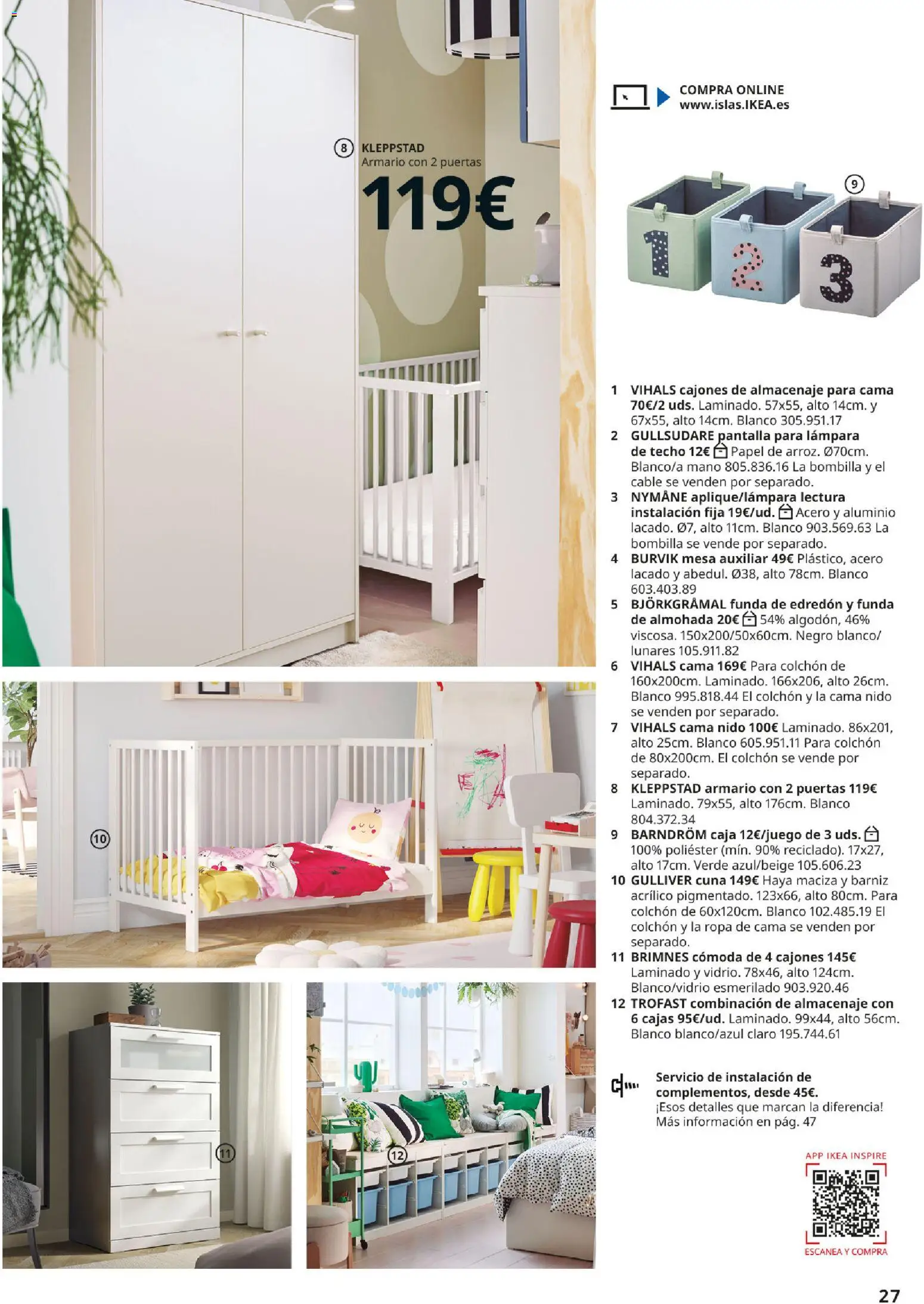 IKEA - Precios bajos │ válido desde el 01/09/2026 | Página: 27 | Productos: Cable, Bombilla, Cama, Puertas