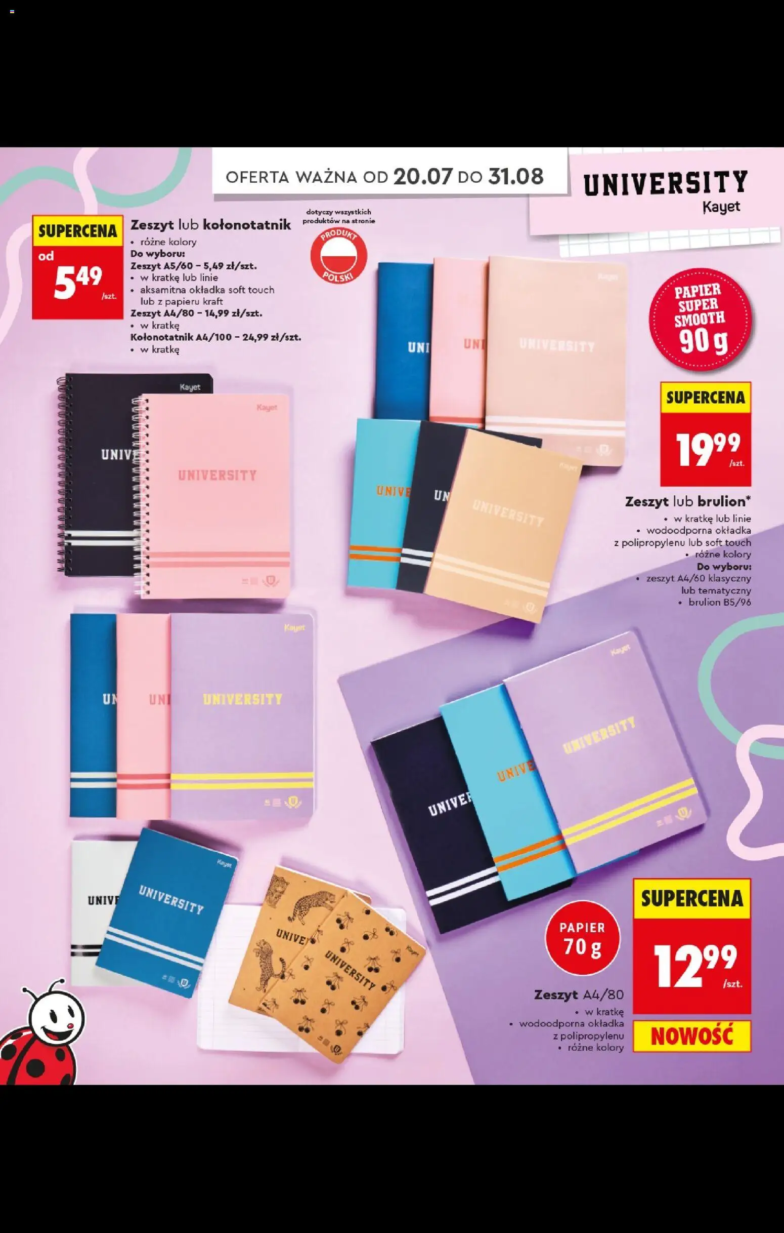 Biedronka gazetka - Do mojej szkoły idę od 20.07.2026 | Strona: 26 | Produkty: Notebook, Zeszyt