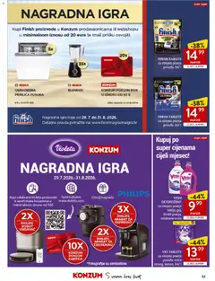 Konzum Katalog - Pregled kataloga iz trgovine Konzum, vrijedi od 29.07.2026 | Stranica: 32 | Proizvodi: Deterdžent, Finish, Violeta, Blender