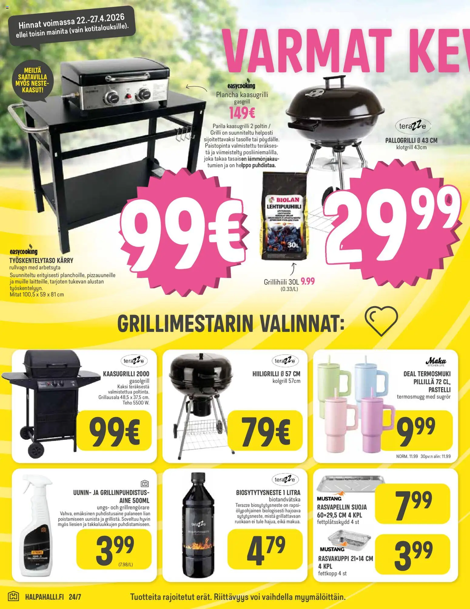 Halpa Halli tarjoukset – voimassa 22.04.2026 alkaen | Sivu: 10 | Tuotteet: Grilli, Kaasugrilli, Hiiligrilli, Puhdistusaine