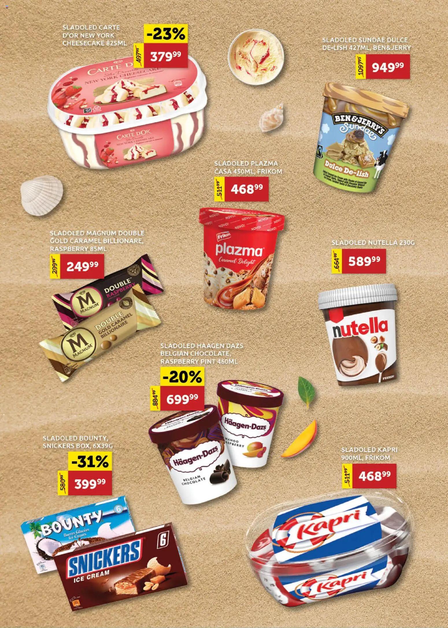 SuperVERO katalog - važi od 02.07.2026 | Strana: 18 | Proizvode: Sladoled, Bounty, Cheesecake, Nutella