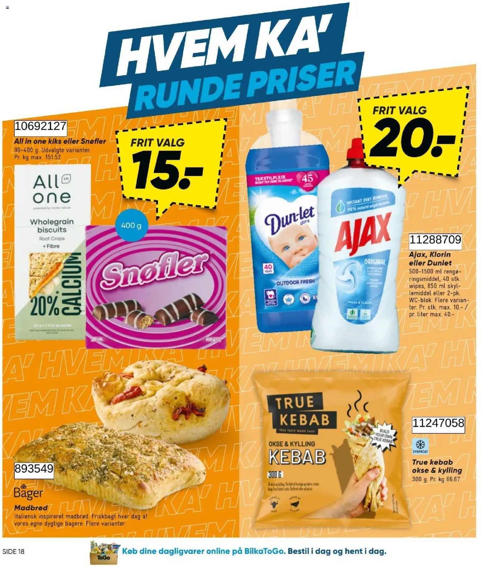 Bilka tilbudsavis – gyldig fra 21/08/2026 | Side: 18 | Produkter: Dagligvarer, Kiks, Kebab