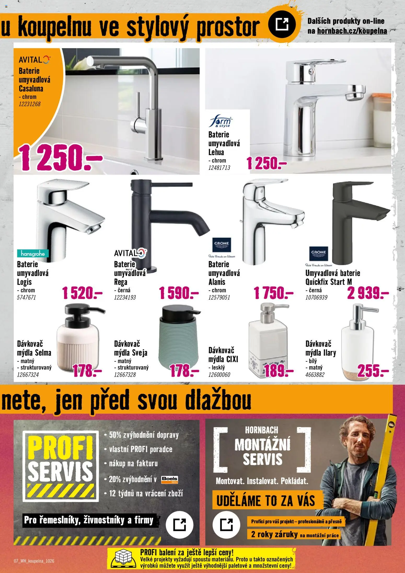 HORNBACH leták - Koupelna od 21.10.2026 | Strana: 7 | Produkty: Dávkovač, Baterie