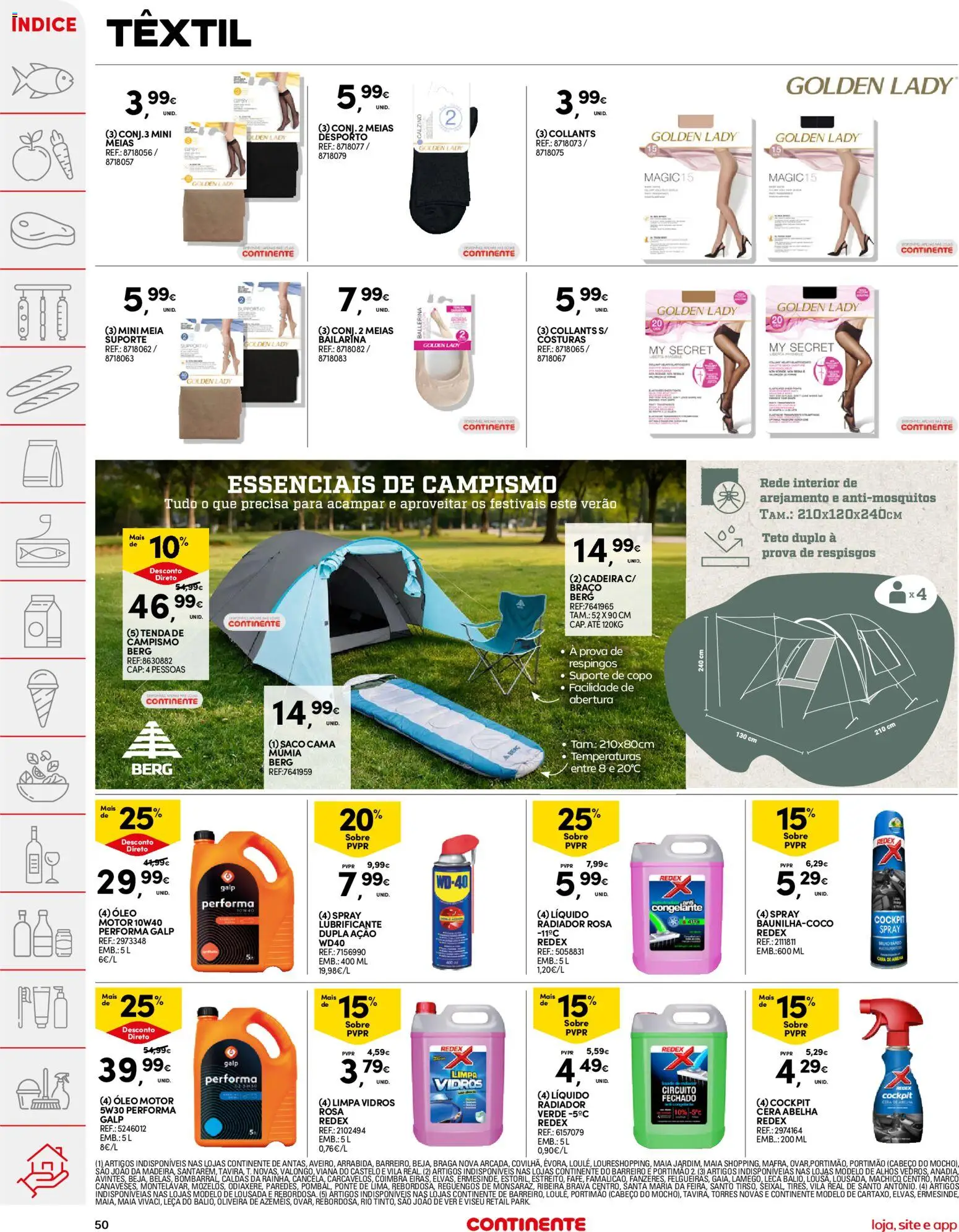 Continente folheto │ válido de 16.06.2026 | Página: 50 | Produtos: Cama, Cadeira, Collants, Óleo