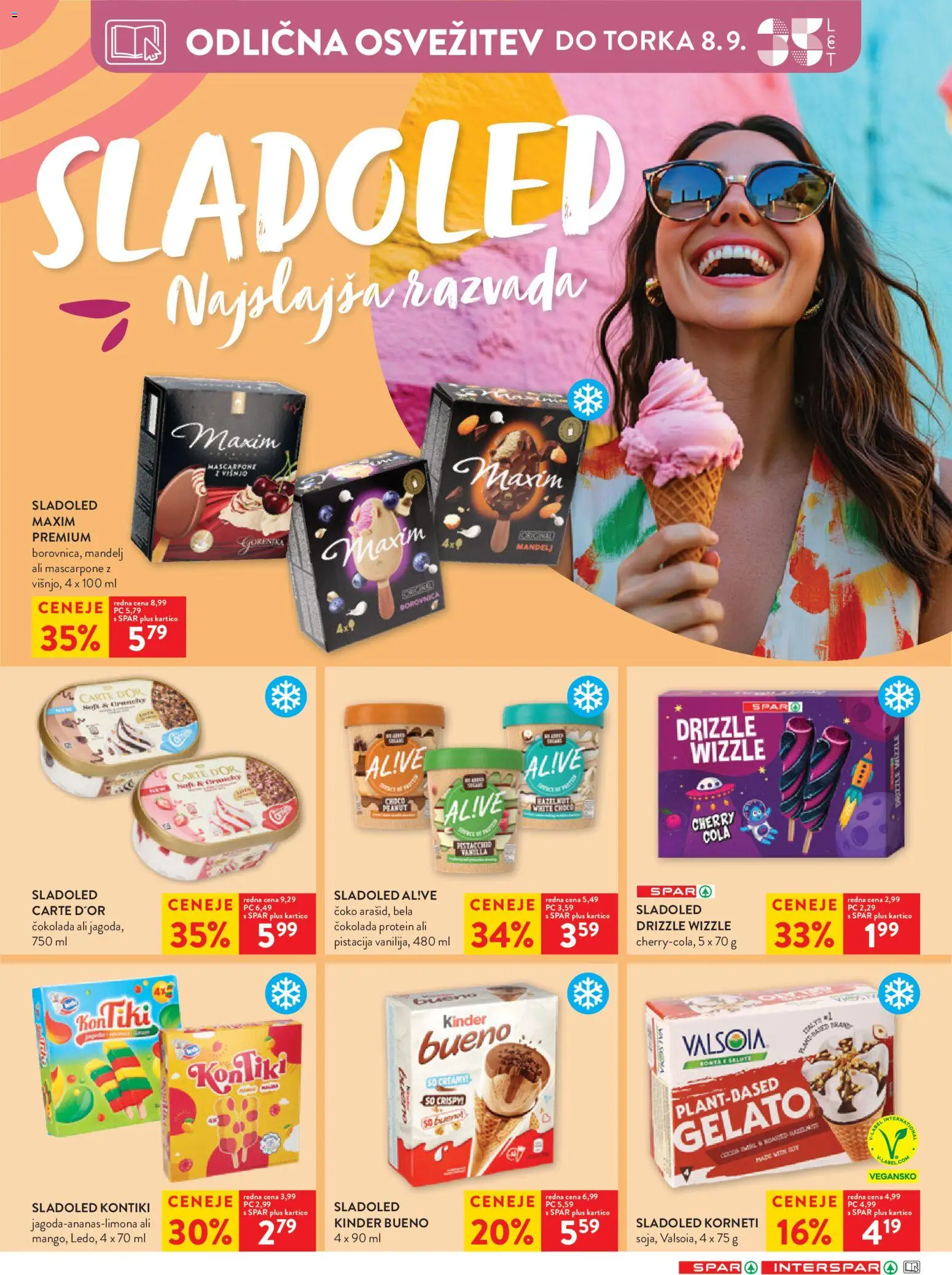 Novi Spar katalog ponudbe – veljaven od 02.09.2026 | Stran: 19 | Izdelki: Med, Cokolada, Sladoled