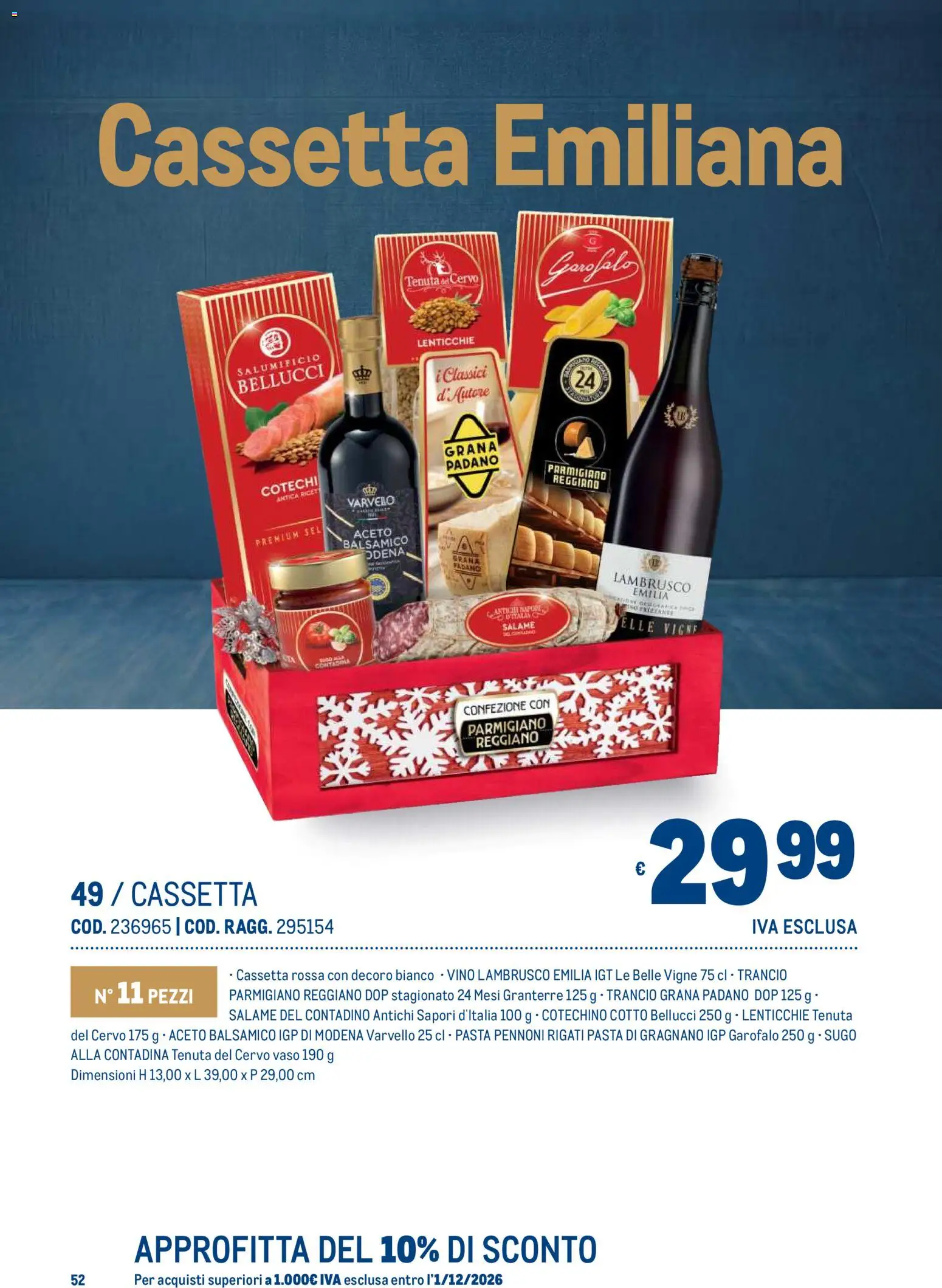 Volantino Metro del 19/10/2026 | Pagina: 52 | Prodotti: Lenticchie, Sugo, Parmigiano, Vaso