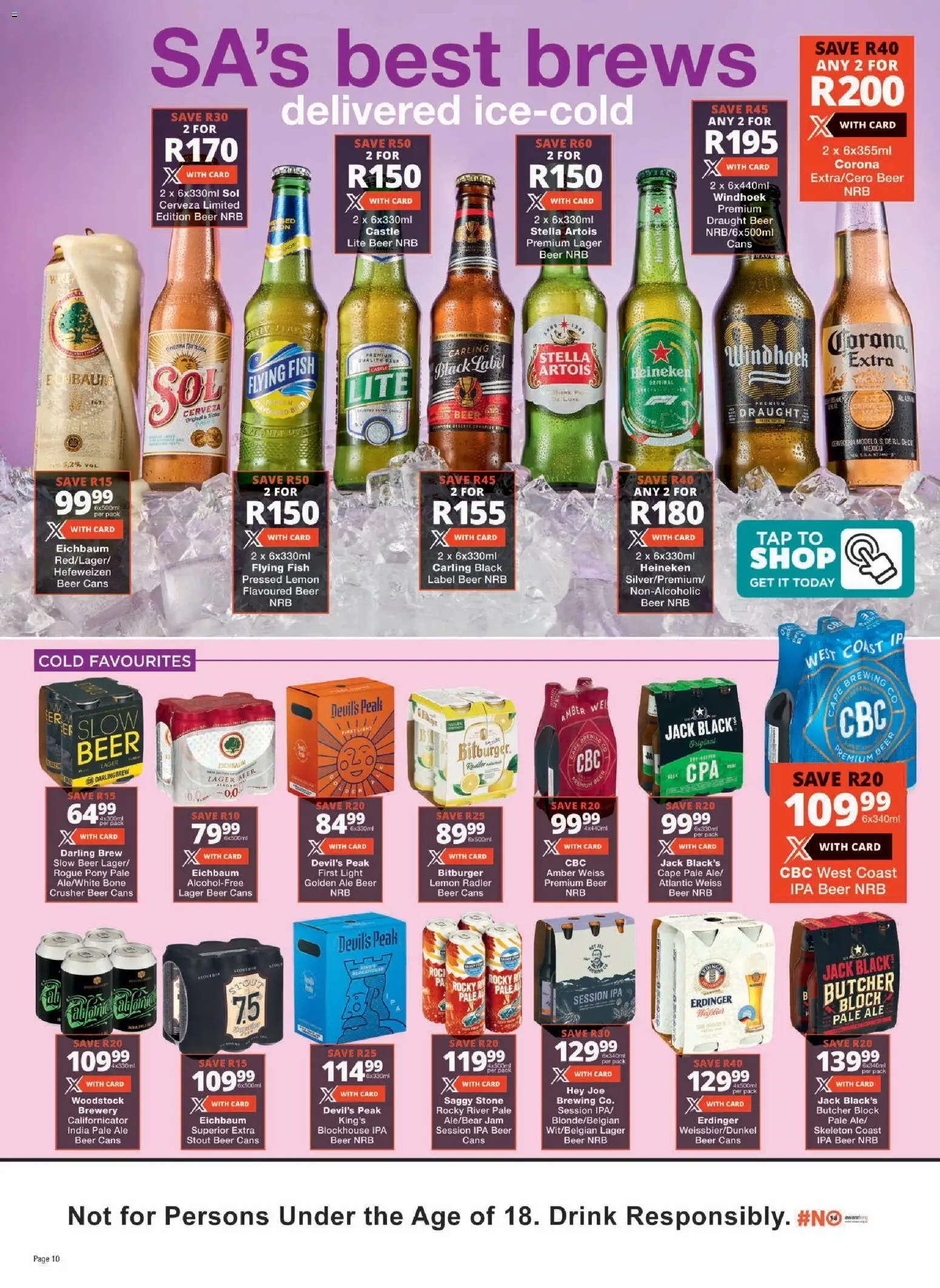 New Checkers catalogue – valid from 23.03.2026 | Page: 10 | Products: Light, Beer, Tap, Lemon