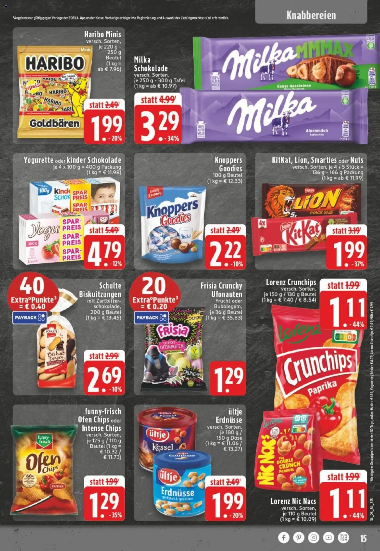 Edeka Prospekt Dortmund – gültig ab 17.08.2026 | Seite: 15 | Produkte: Kinder schokolade, Funny frisch, Milka, Knoppers