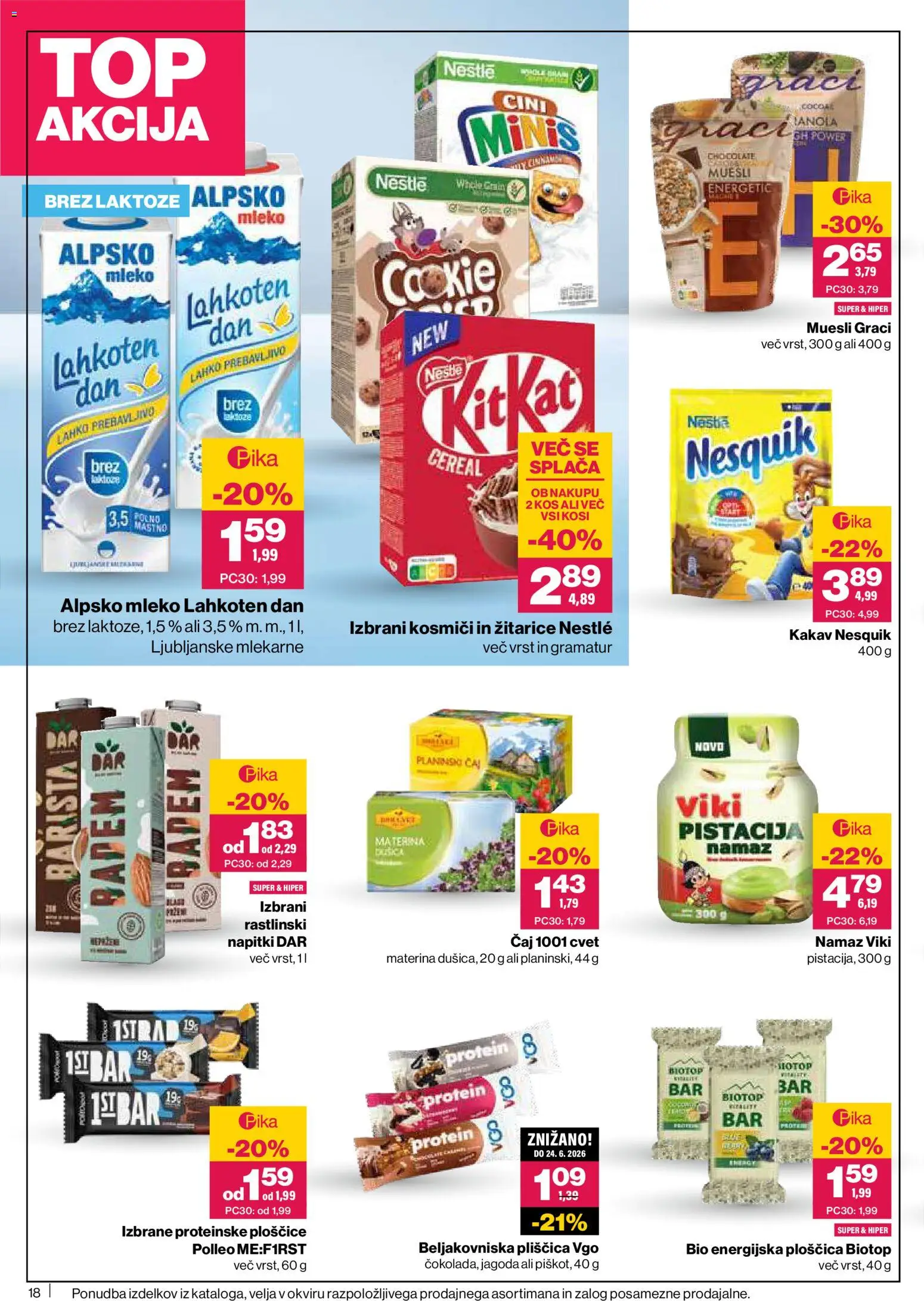 Novi Mercator katalog ponudbe – veljaven od 28.05.2026 | Stran: 18 | Izdelki: Muesli, Kos, Caj, Kosmici