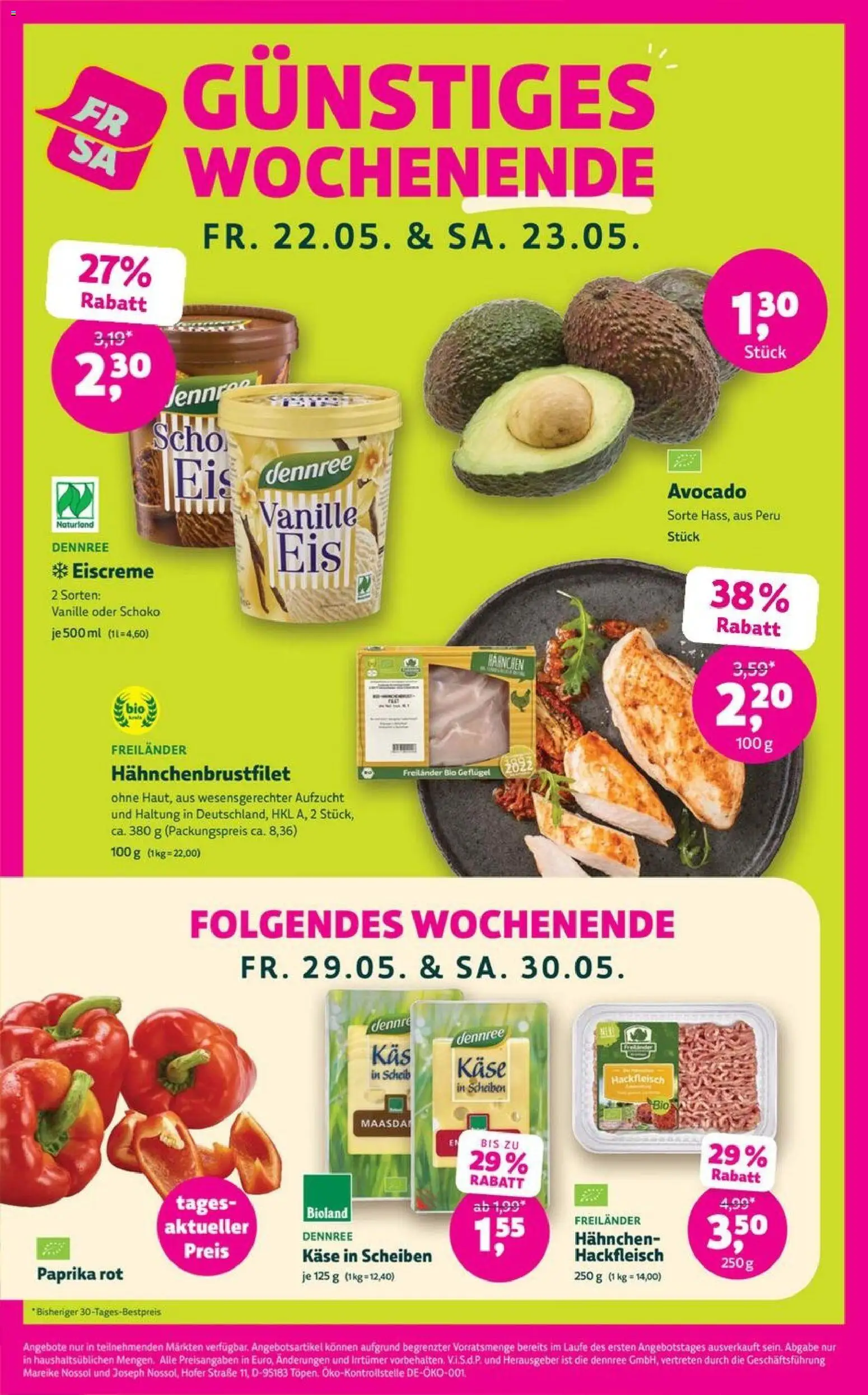 Denns BioMarkt Angebote – gültig ab 20.05.2026 | Seite: 4 | Produkte: Paprika rot, Eiscreme, Avocado, Paprika