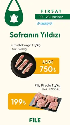 10.06.2026 tarihinden itibaren geçerli olan File Market kataloğu önizlemesi | Sayfa: 1 | Ürünler: Piliç, Pirzola