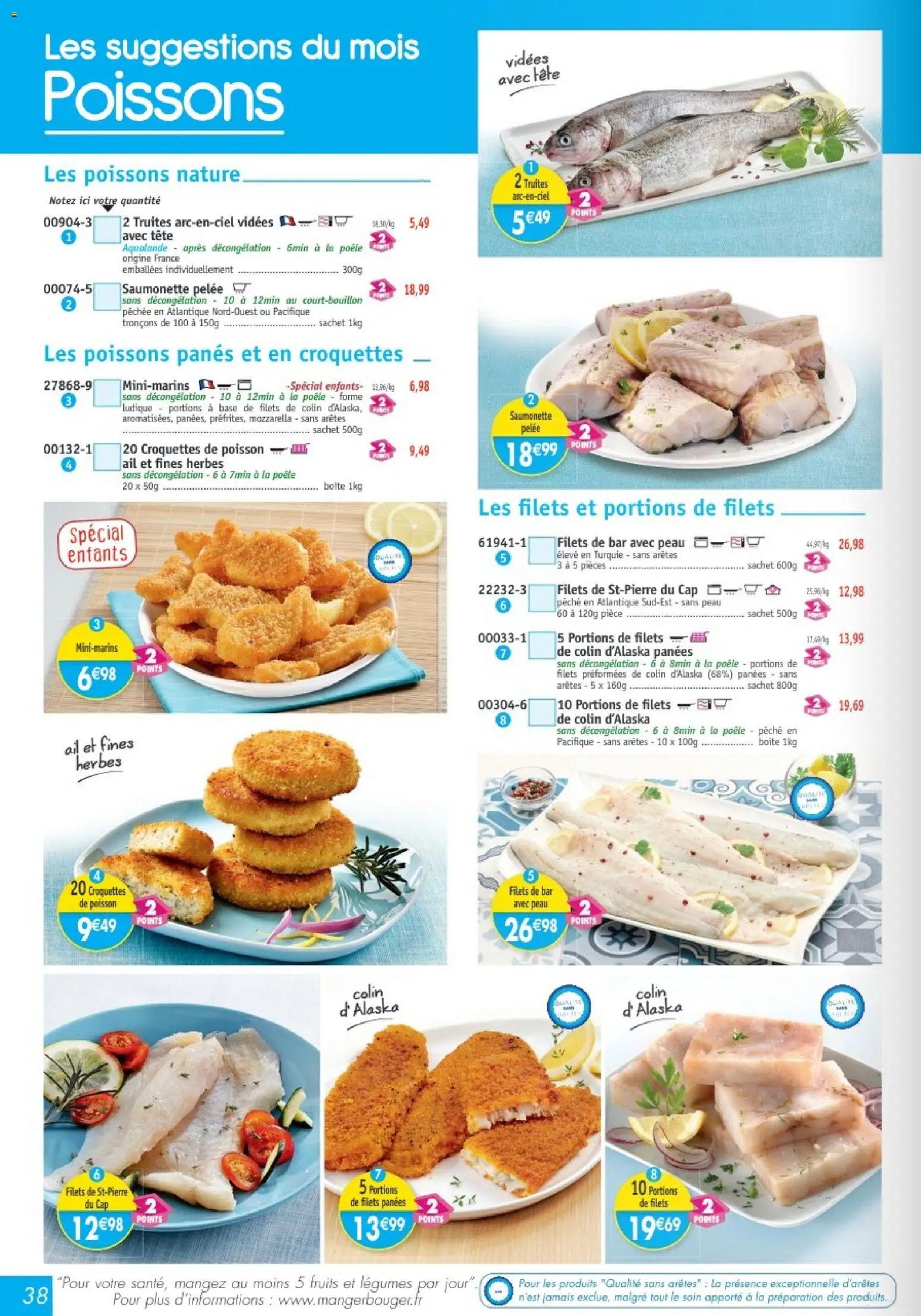 {H1} | Page: 38 | Produits: Croquettes, Base, Poêle, Poissons