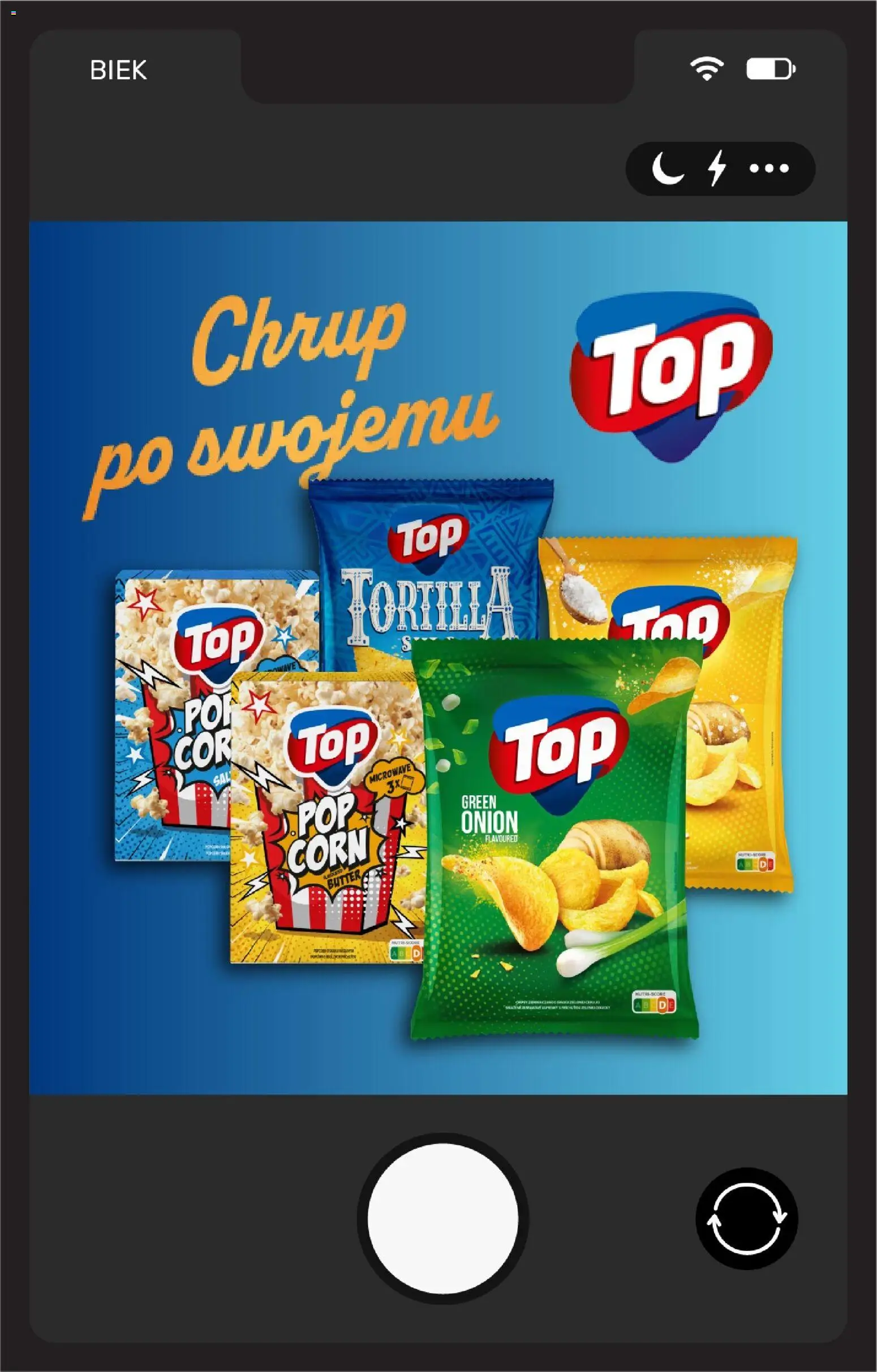 Biedronka gazetka - Biek od 17.07.2026 | Strona: 12 | Produkty: Top, Chipsy, Tortilla, Popcorn