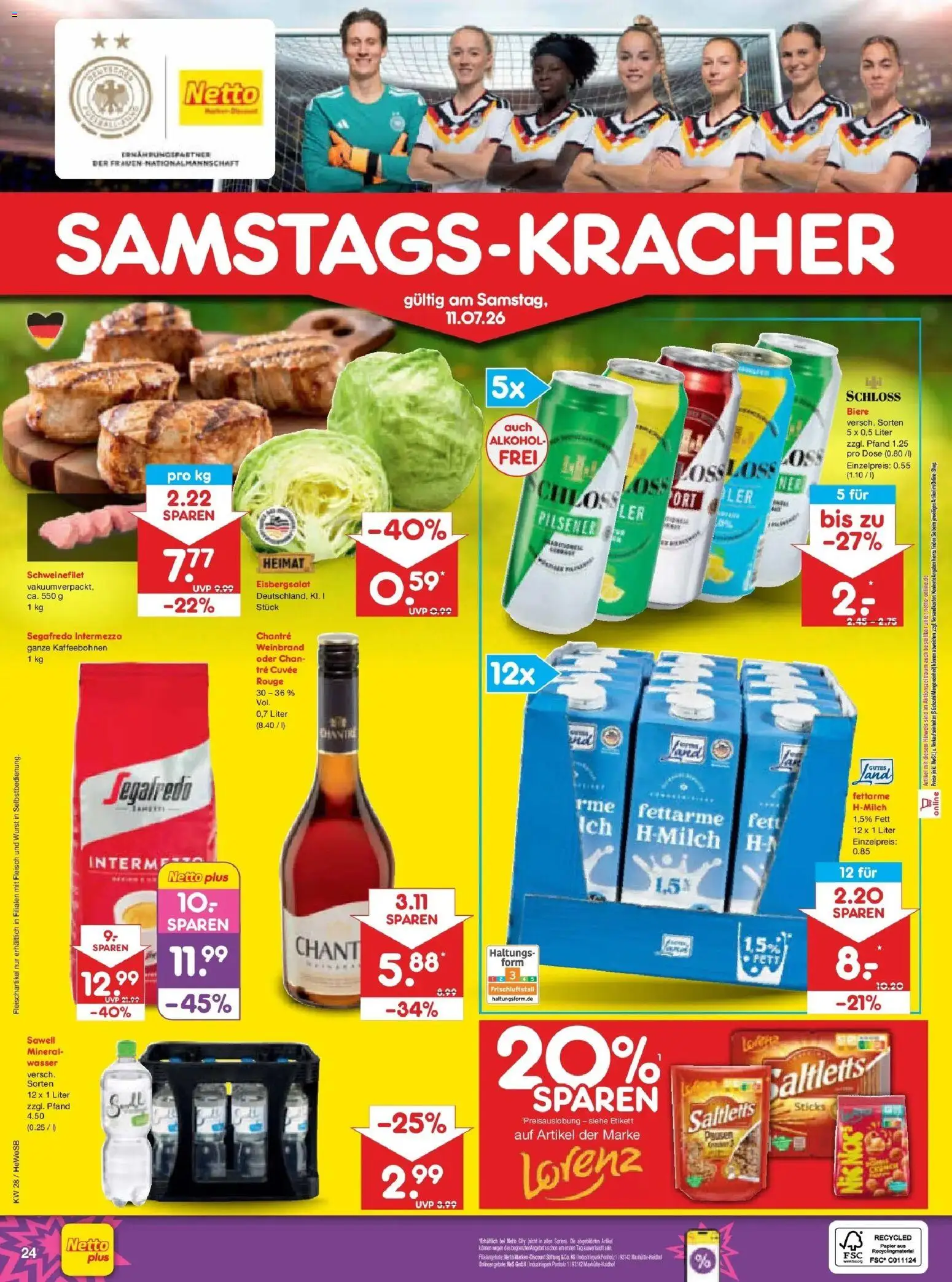 Netto Marken-Discount - Netto: Wochenangebote – gültig ab 05.07.2026 | Seite: 40 | Produkte: Schweinefilet, Wasser, Chantré, Segafredo