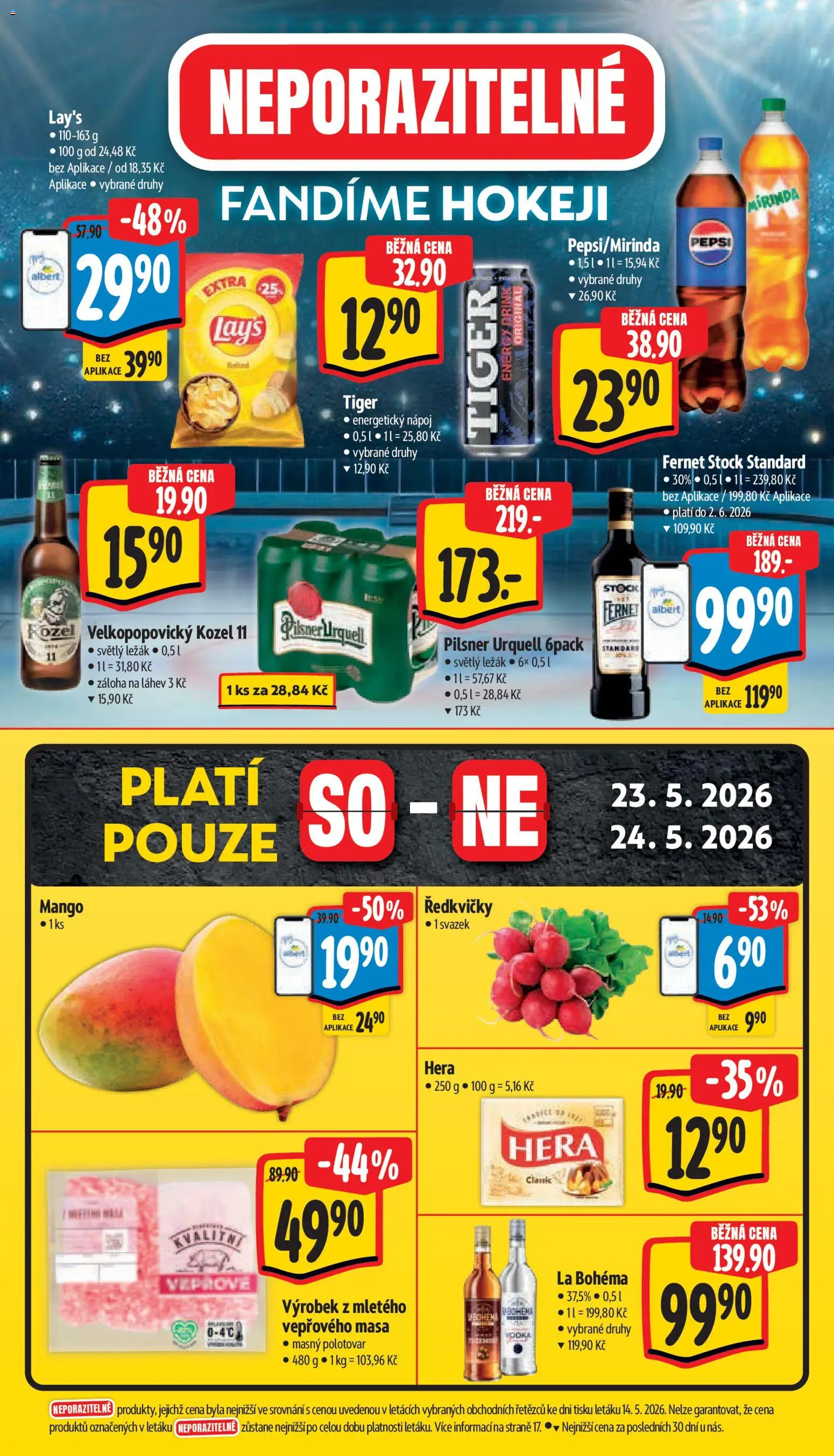 Albert leták - Supermarket od 20.05.2026 | Strana: 6 | Produkty: Hera, Velkopopovický Kozel 11, Kozel 11, Lay's
