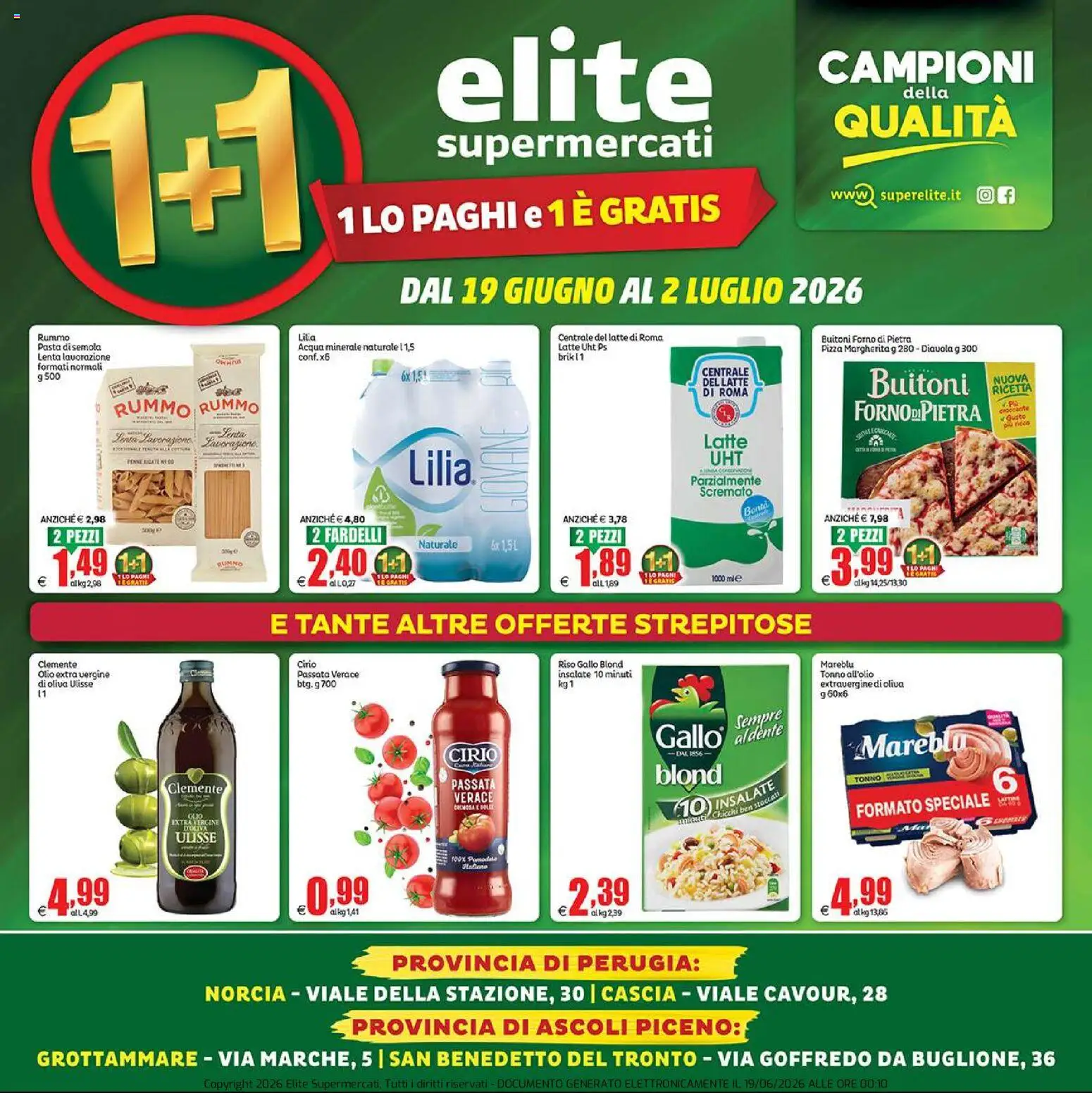 Volantino Elite Supermercati del 19.06.2026 | Pagina: 1