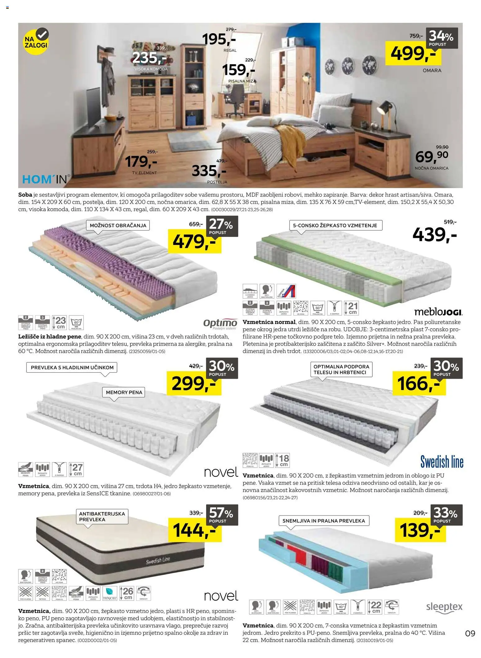 Novi XXXL Lesnina katalog ponudbe – veljaven od 01.06.2026 | Stran: 9 | Izdelki: Ležišče, Postelja, Regal, Barva