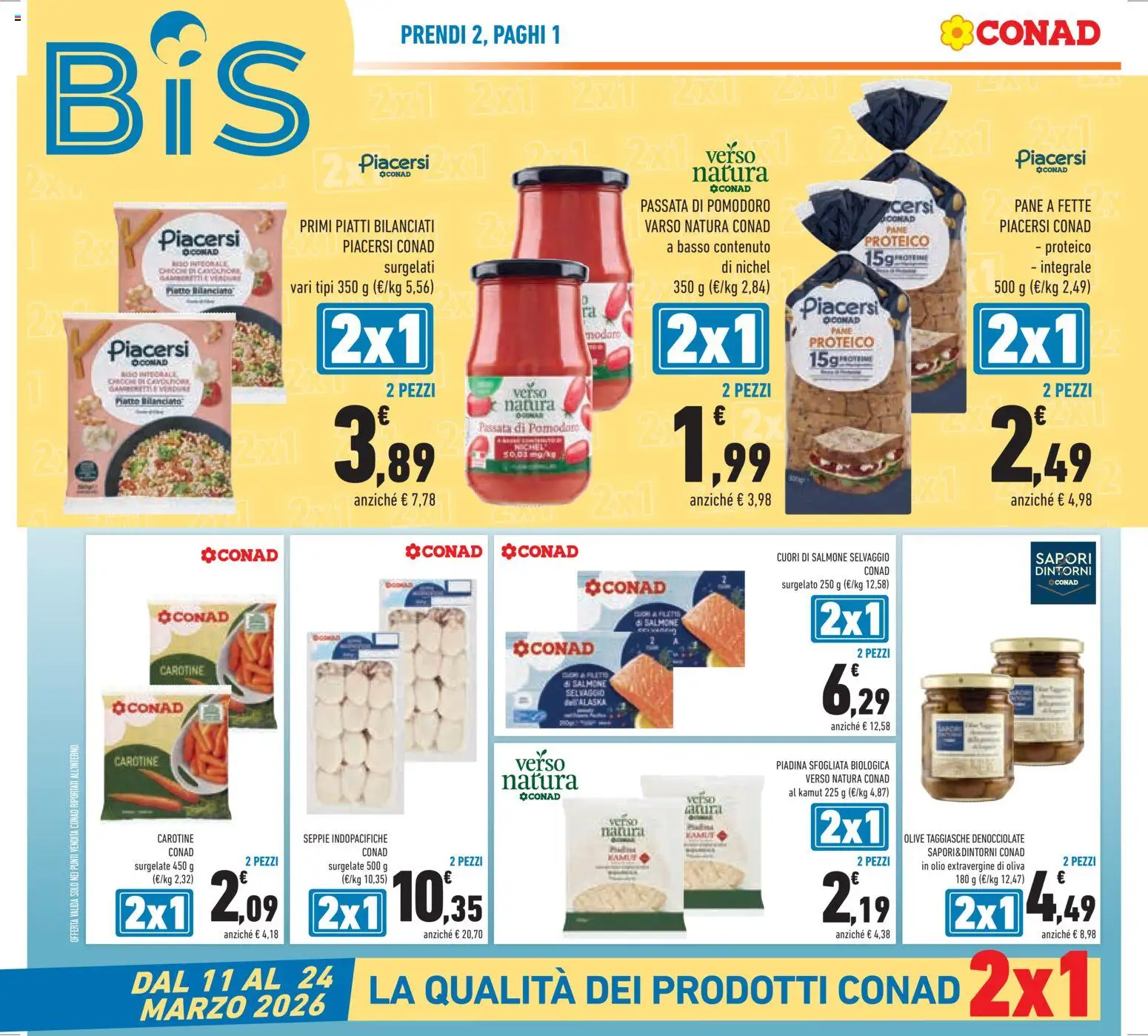 Volantino Conad del 11.03.2026 | Pagina: 6 | Prodotti: Paté, Salmone, Pomodoro, Olive