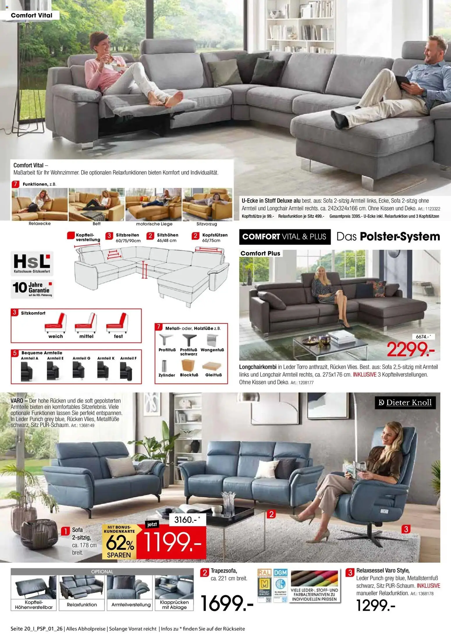 Zurbrüggen - Zurbrüggen: Polstermöbel Spezial (ab 26.10.2026) zum Blättern | Seite: 20 | Produkte: Relaxsessel, Kissen, Sofa, Liege