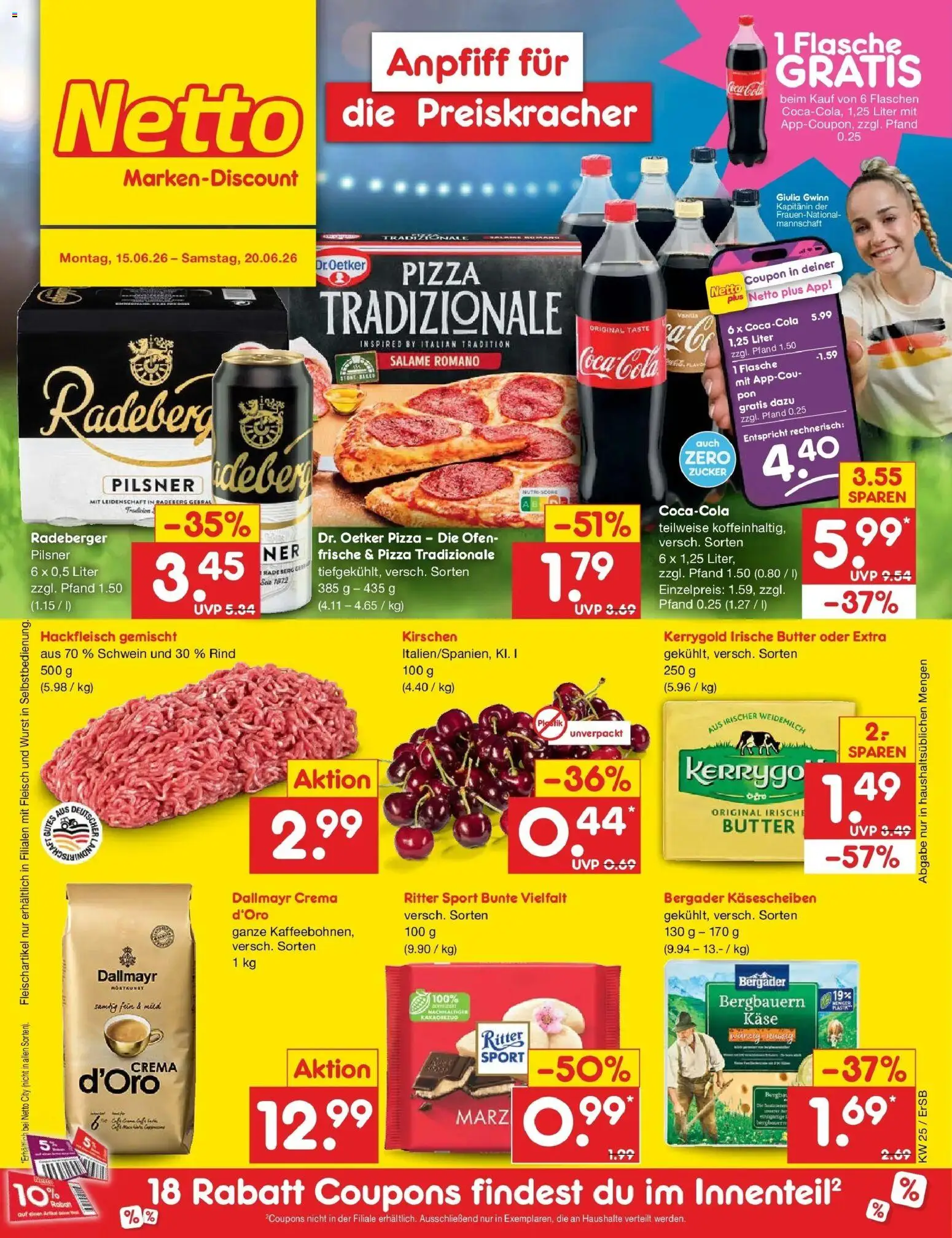 Netto Marken-Discount Prospekt Nordhausen – gültig ab 14.06.2026 | Seite: 1 | Produkte: Ofen, Coca cola, Cola, Fleisch