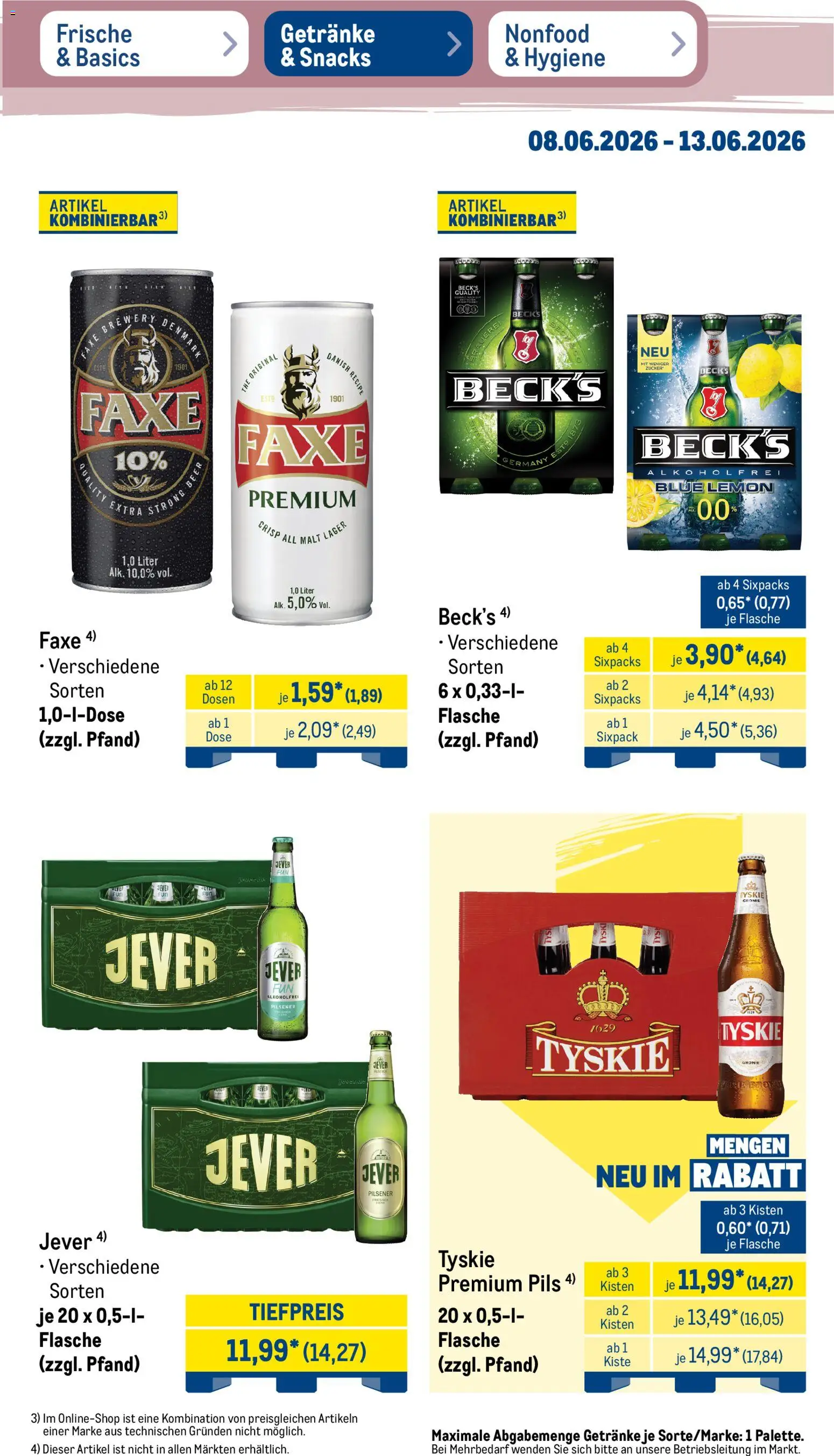 Metro Prospekt – gültig ab 08.06.2026 | Seite: 31 | Produkte: Tyskie, Pils, Jever