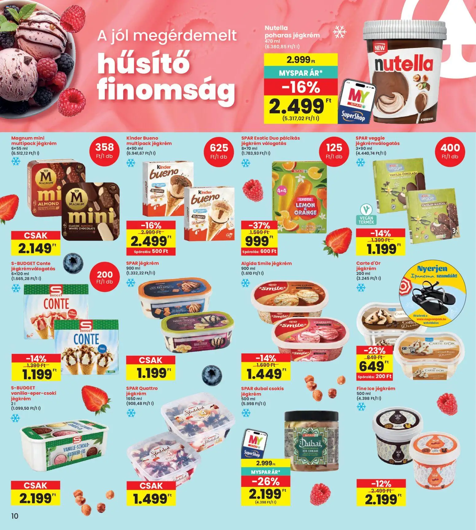 Interspar akciós ujság - amely érvényes a következő dátumtól: 16.04.2026 | Oldal: 10 | Termékek: Ipanema, Magnum, Vegán, Jégkrém