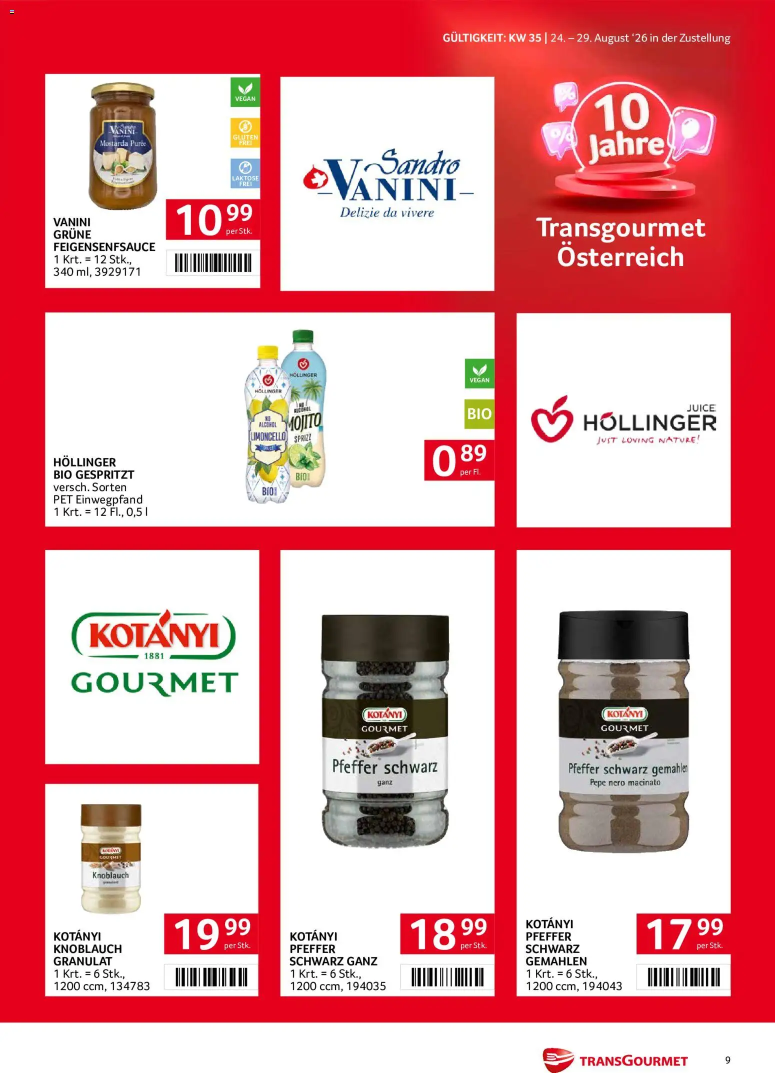 Transgourmet Zustellaktion gültig ab 24.08.2026 | Seite: 9 | Produkte: Pfeffer, Knoblauch