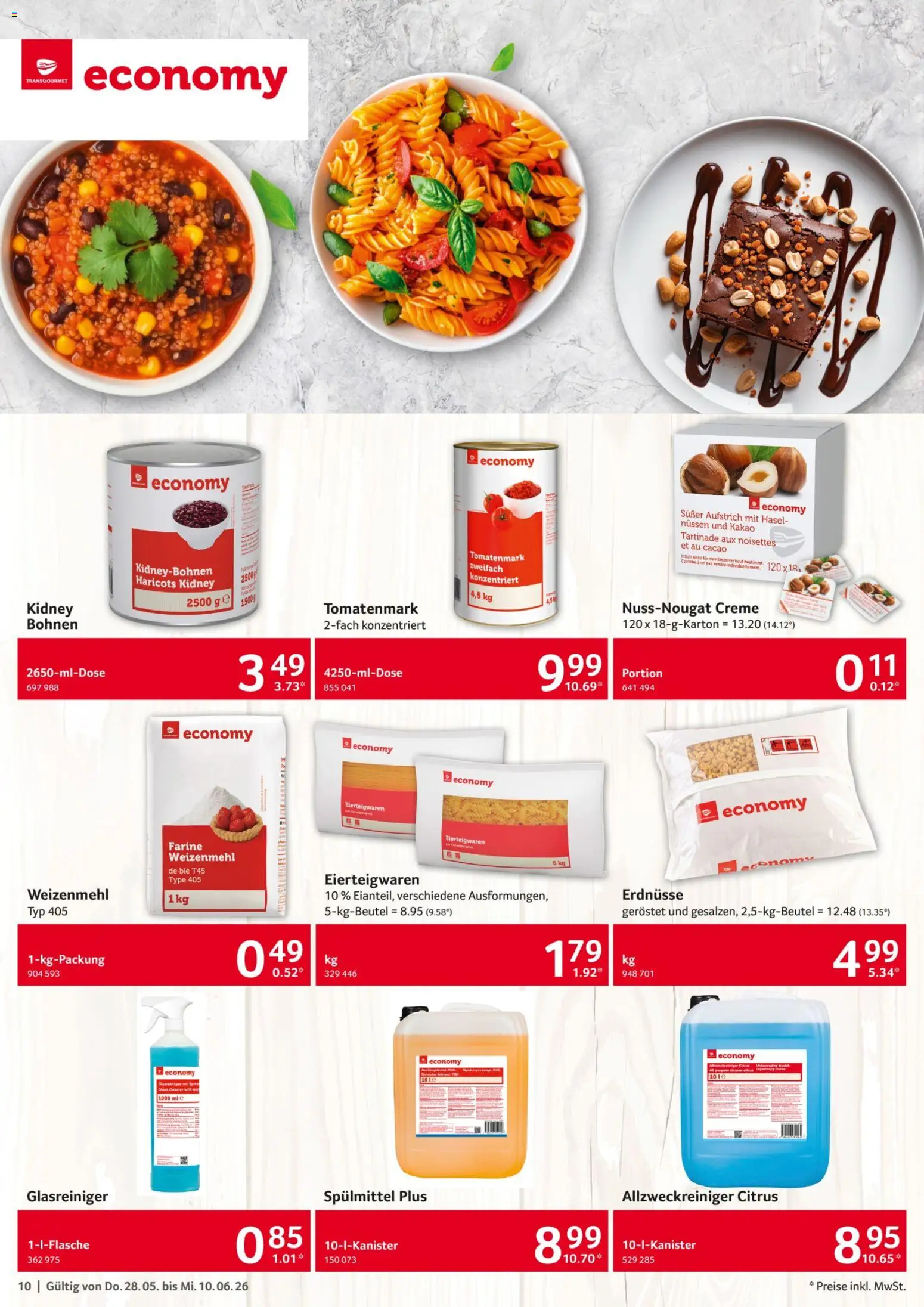 Selgros Gastronomie – gültig ab 28.05.2026 | Seite: 10 | Produkte: Erdnüsse, Weizenmehl, Creme