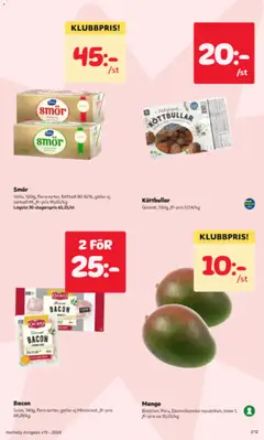 Smör, 500g, flera sorter, fetthalt 80-82%, gäller ej laktosfritt, jfr-pris 90,00/kg - Förhandsvisning av reklamblad från butik Hemköp aktuell från 04.05.2026 | Sida: 3