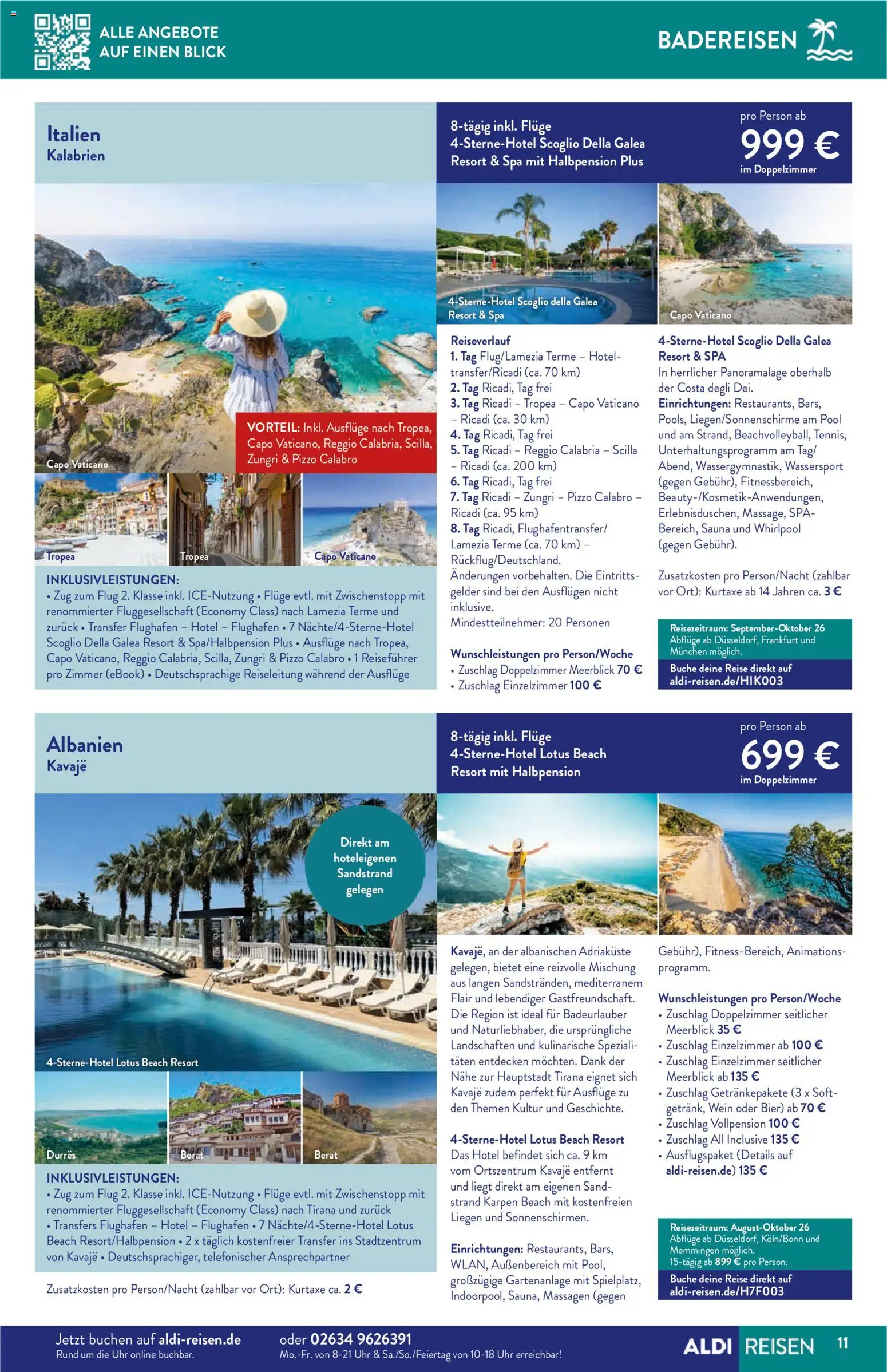 Aldi Reisen Reisemagazin – gültig ab 01.07.2026 | Seite: 11 | Produkte: Bier, Wein, Uhr