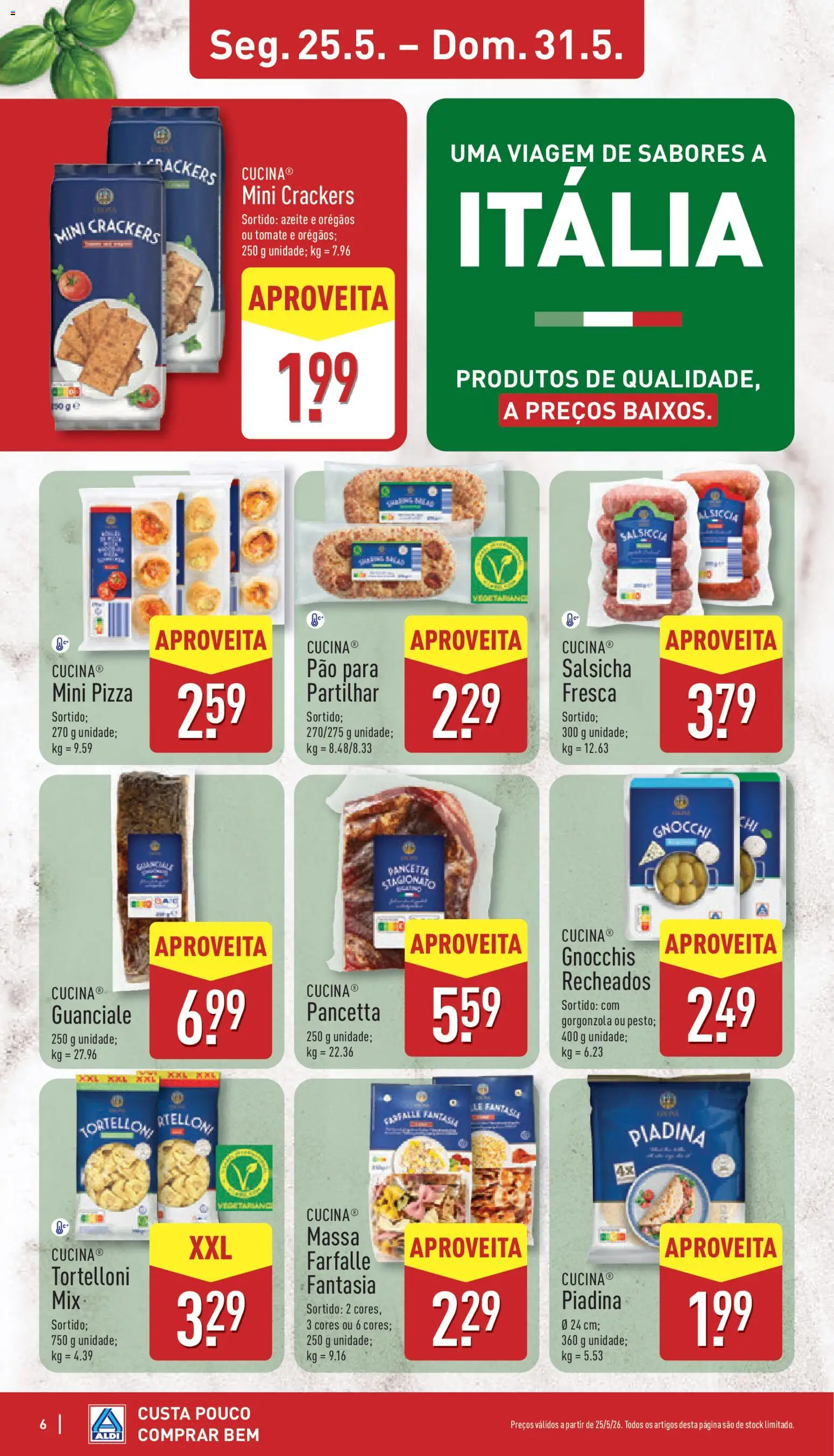 Aldi folheto │ válido de 25.05.2026 | Página: 6 | Produtos: Orégãos, Fanta, Salsicha, Pizza