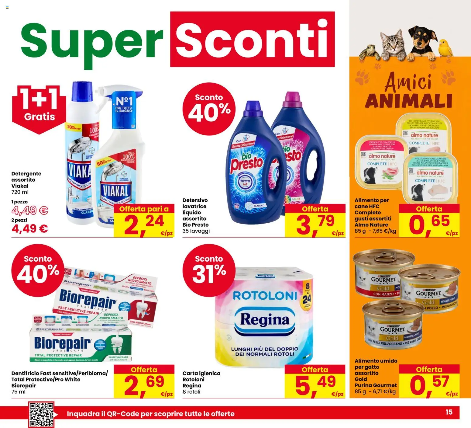 Volantino Eurospar del 29/10/2026 | Pagina: 15 | Prodotti: Detergente, Lavatrice, The, Bagno