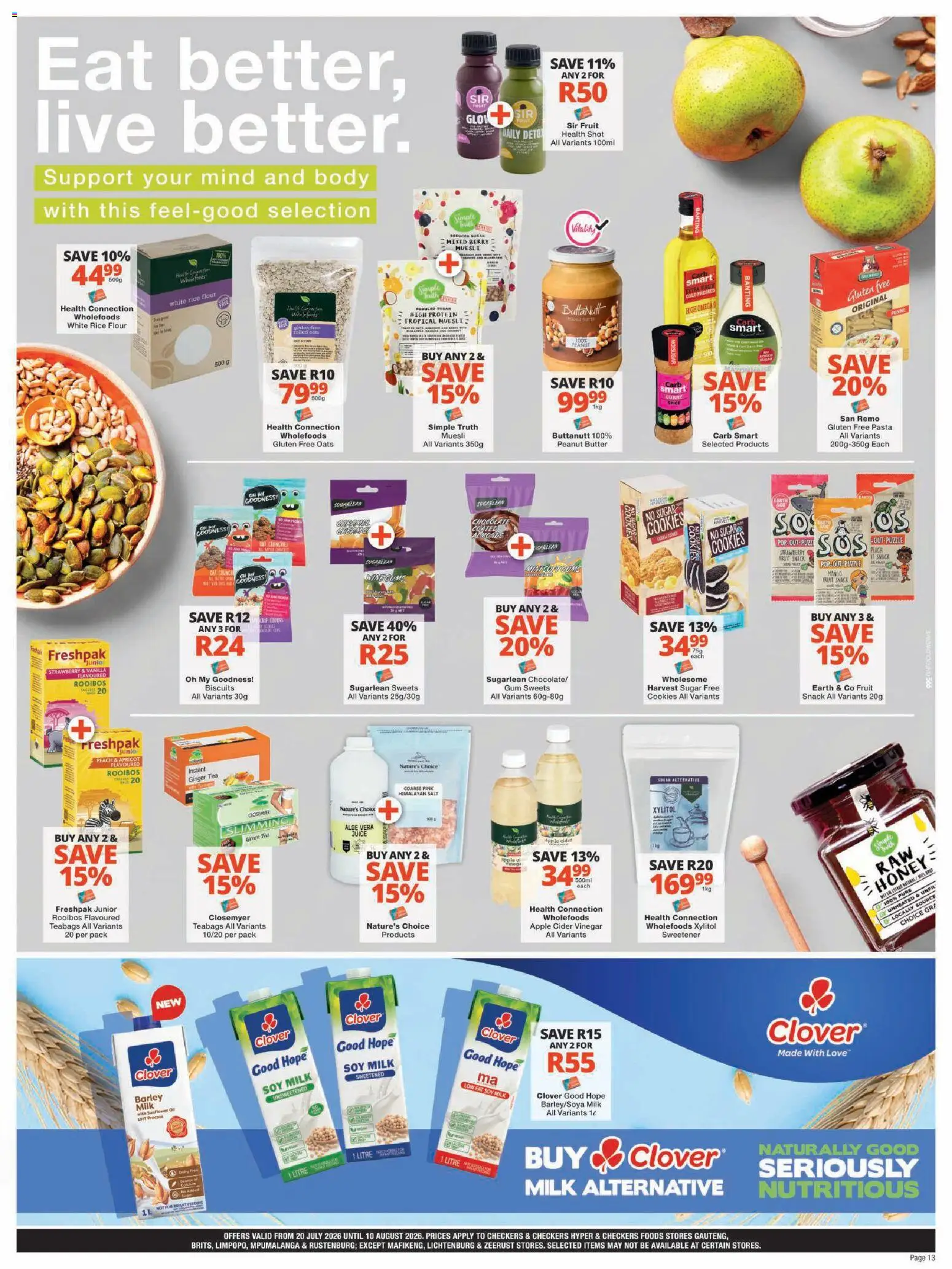 New Checkers catalogue – valid from 20/07/2026 | Page: 13 | Products: Cider, Butter, Biscuits, Cookies
