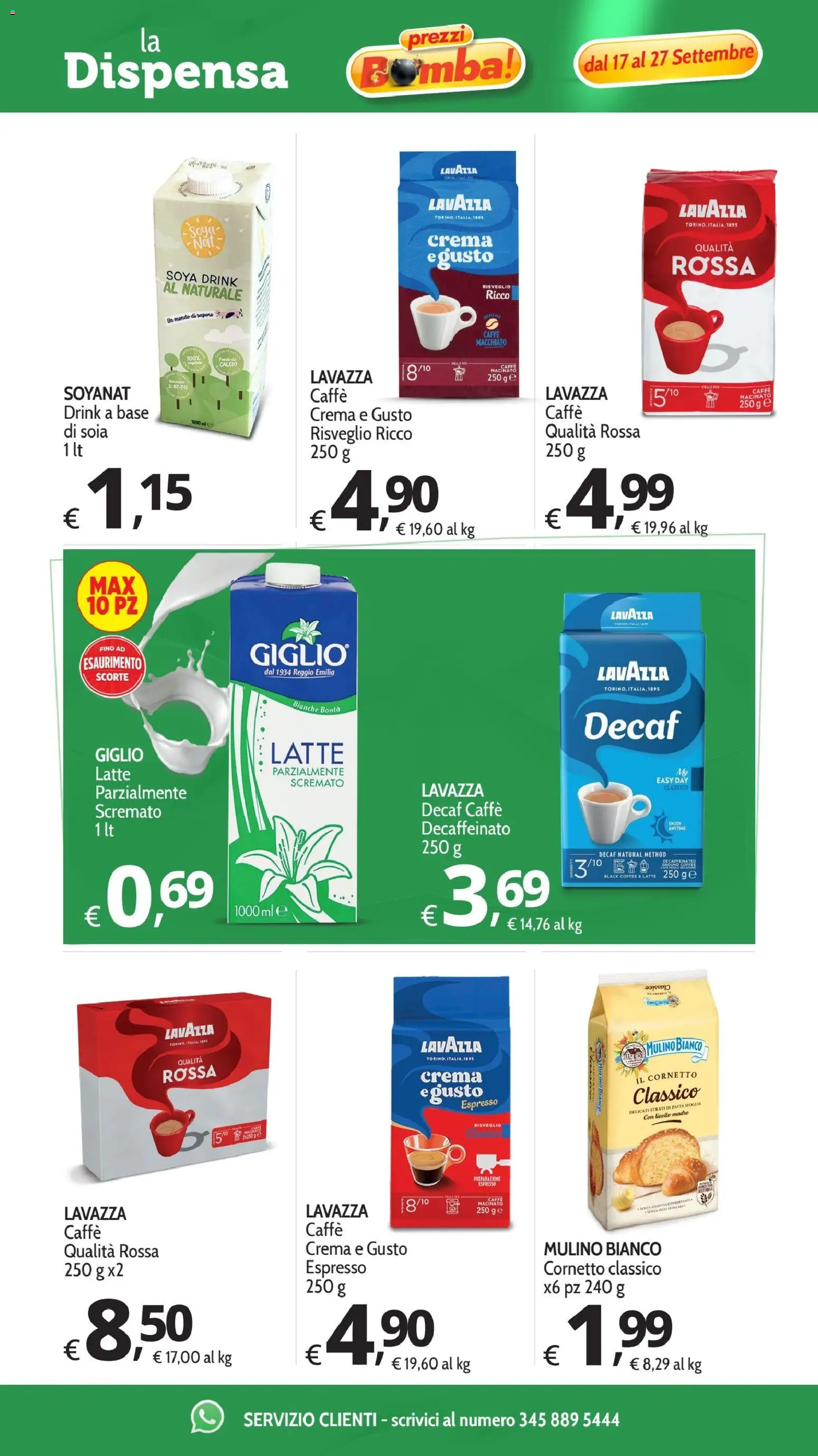 Volantino Primo Prezzo del 17/09/2026 | Pagina: 2 | Prodotti: Sapone, Pasta sfoglia, Latte, Lavazza