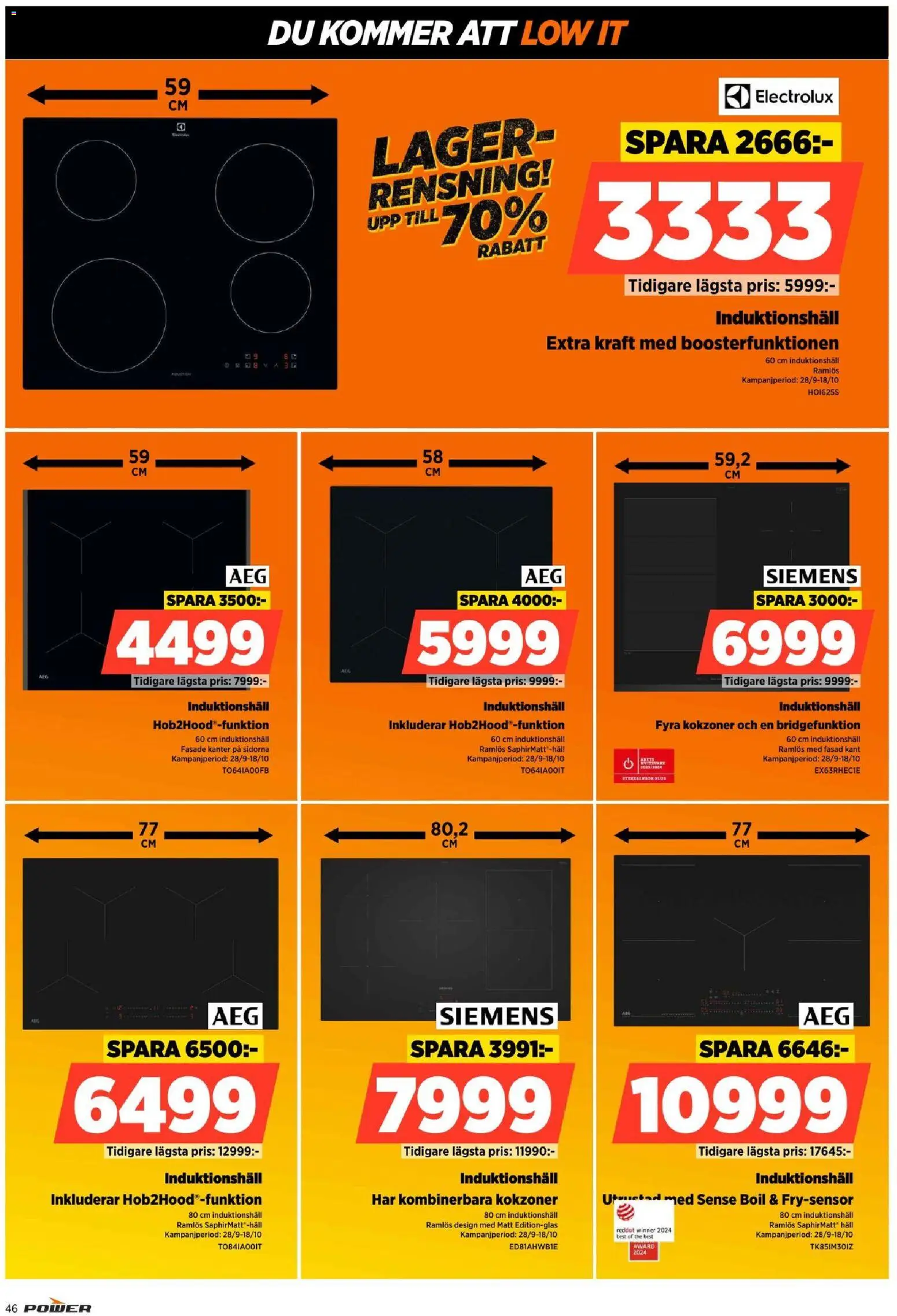 Power reklamblad aktuell från 12/10/2026 | Sida: 46 | Produkter: Induktionshäll, Häll