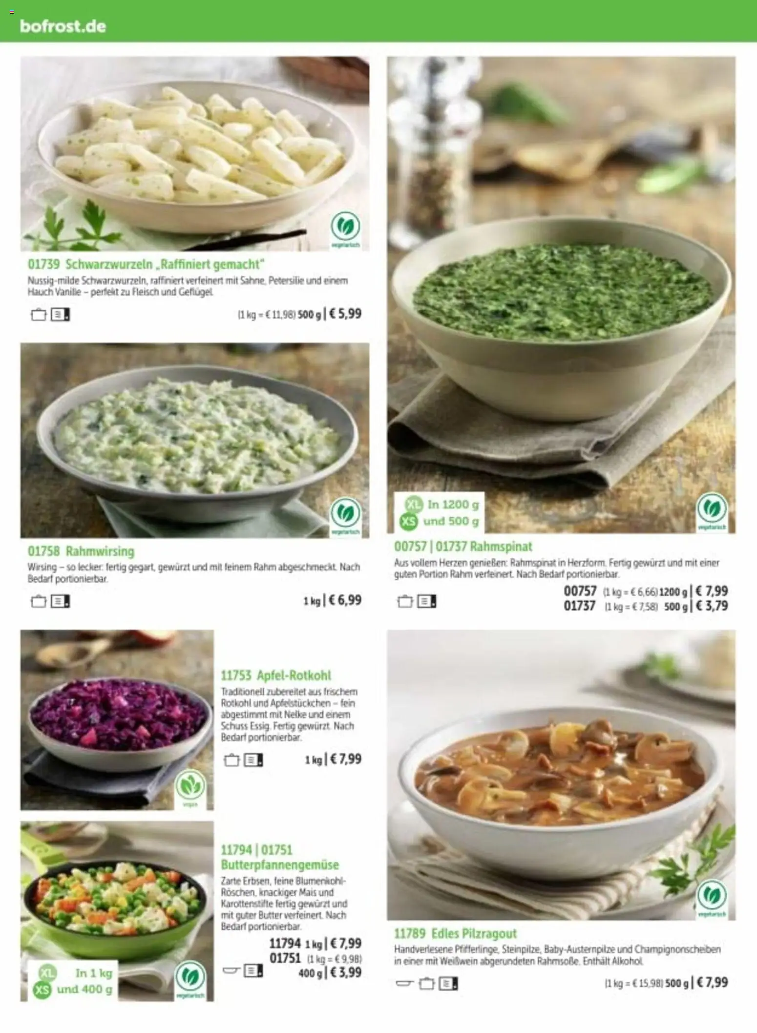 Bofrost Katalog – gültig ab 06.03.2026 | Seite: 42 | Produkte: Mais, Alkohol, Blumenkohl, Fleisch