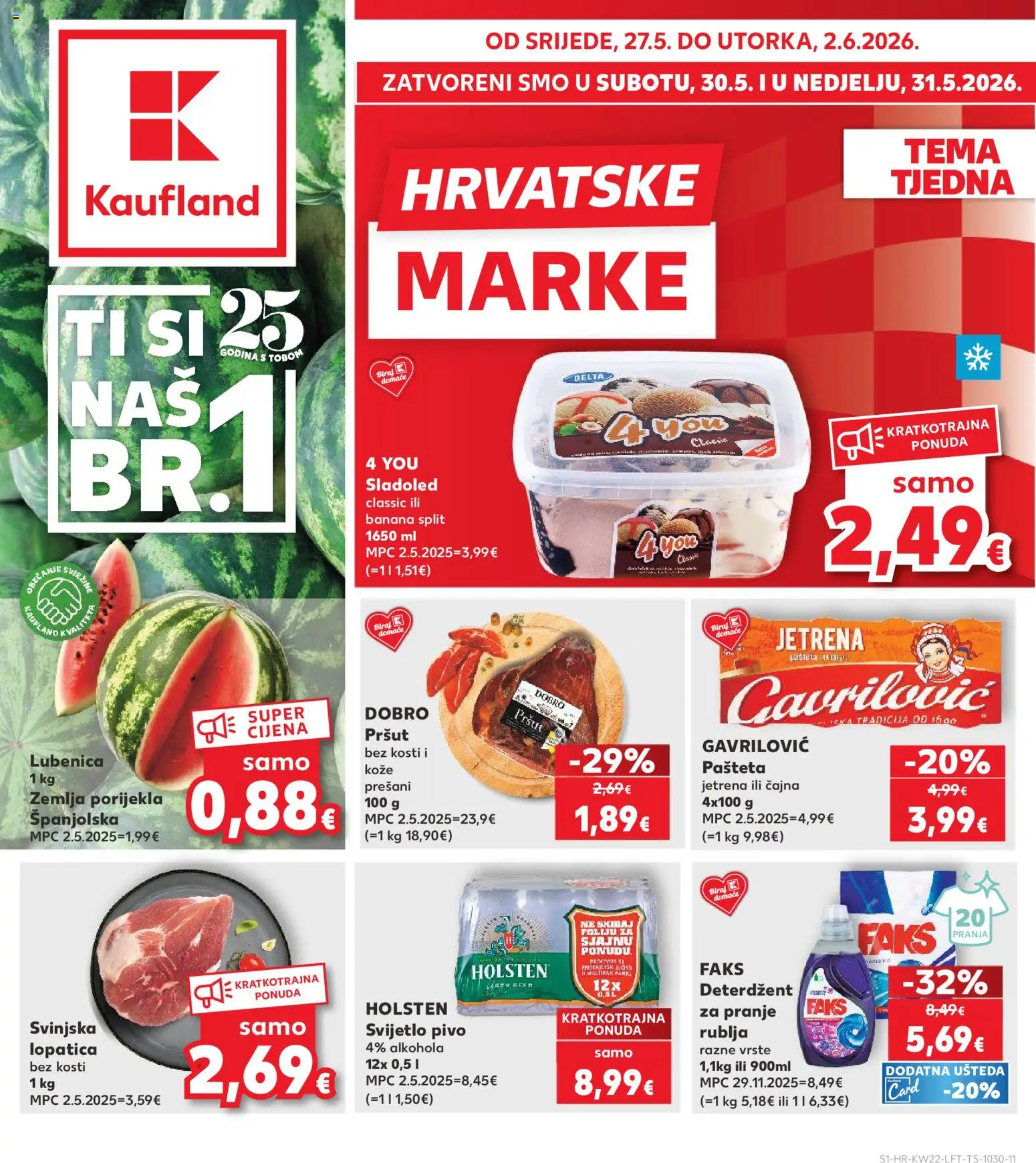 Kaufland HR akciós ujság - amely érvényes a következő dátumtól: 27.05.2026 | Oldal: 1