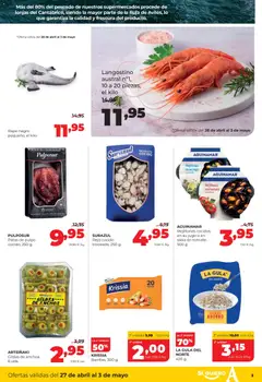 Vista previa Alimerka folleto Asturias válido desde el 27.04.2026 | Página: 3 | Productos: Jugo, Pescado, Anchoa, Langostino