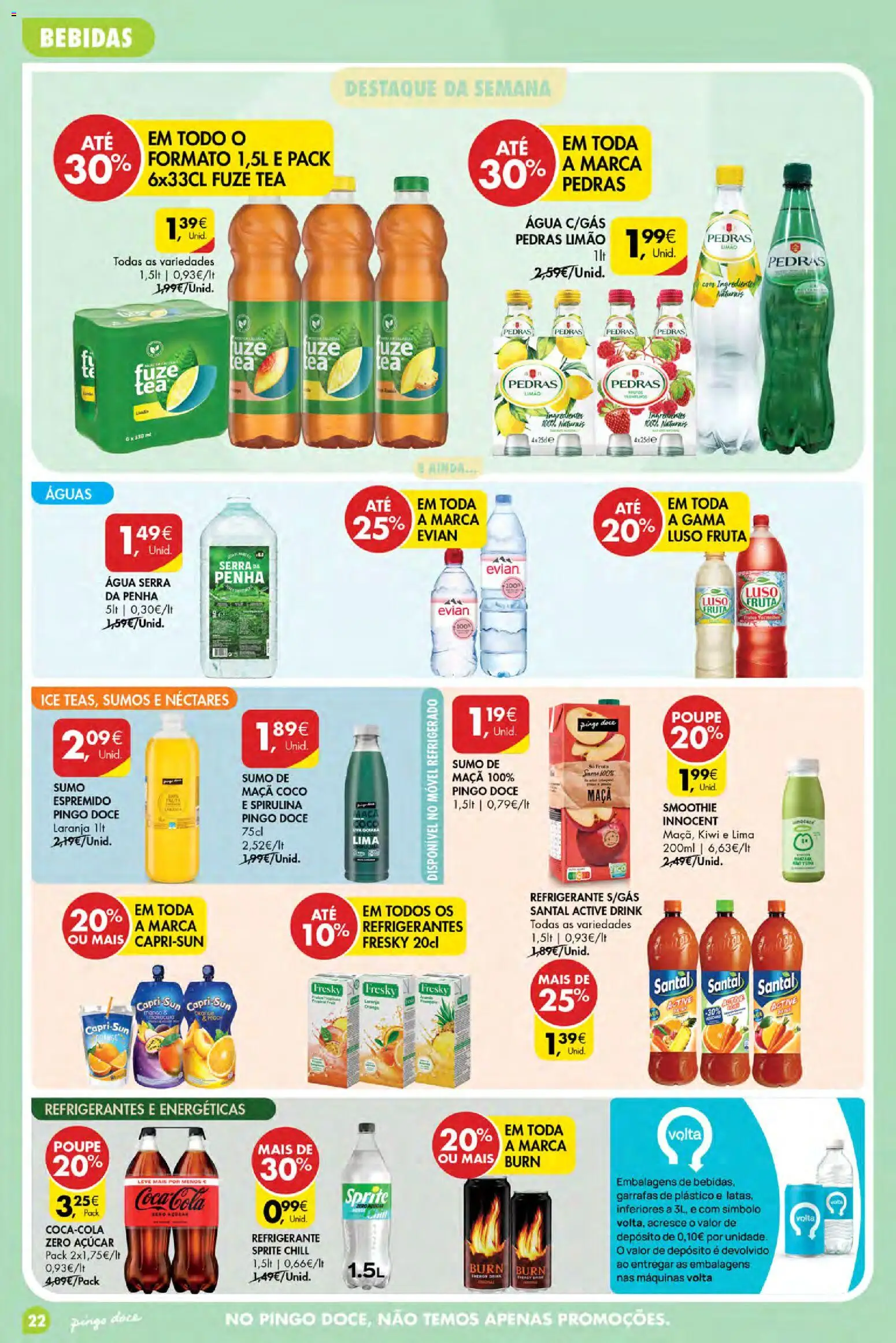 Pingo Doce Poupe Esta Semana Açores │ válido de 24/09/2026 | Página: 22 | Produtos: Sumo de maçã, Bebidas, Açúcar, Lima