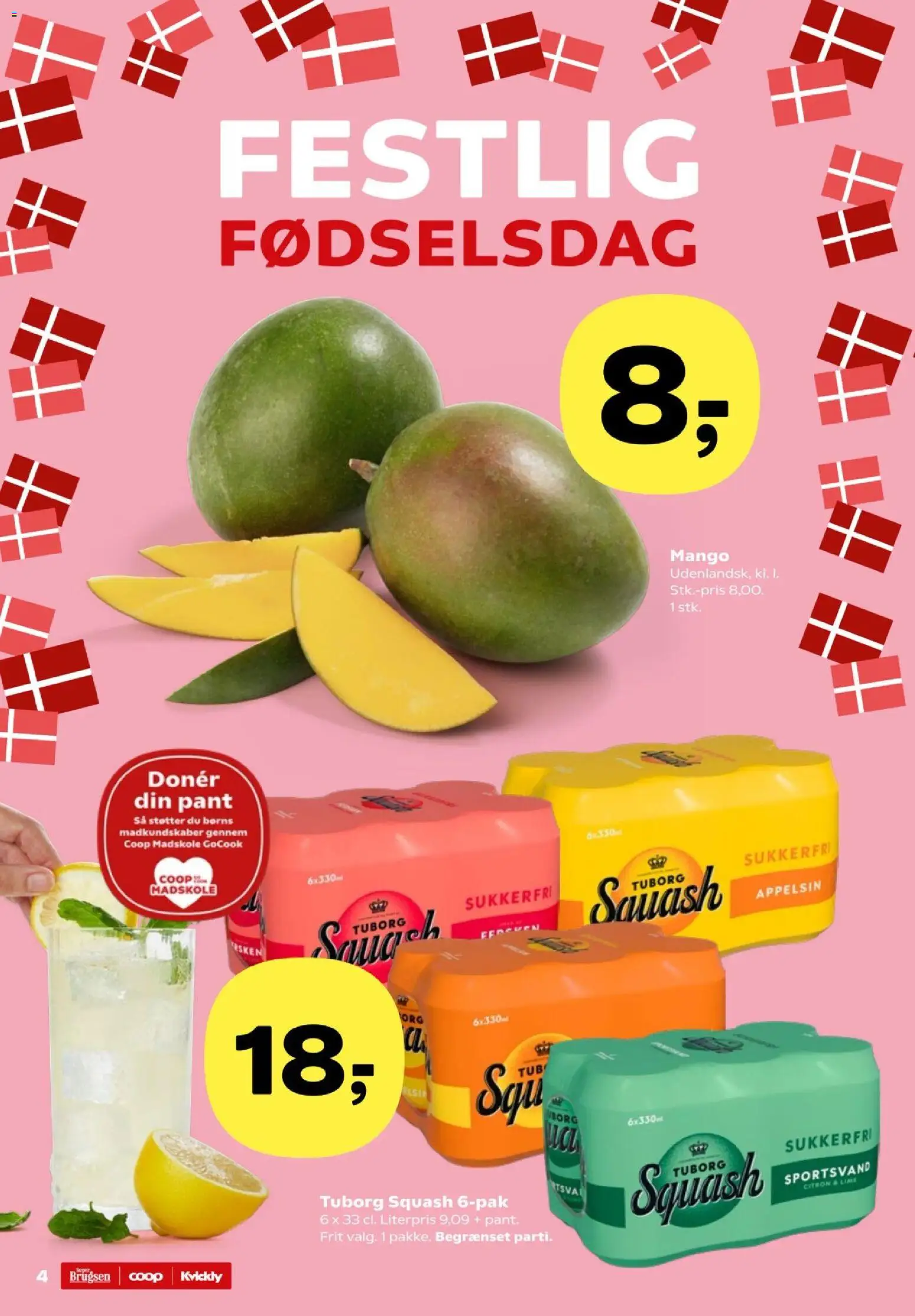 Kvickly tilbudsavis – gyldig fra 22.05.2026 | Side: 4 | Produkter: Mango, Squash, Lime, Tuborg Squash