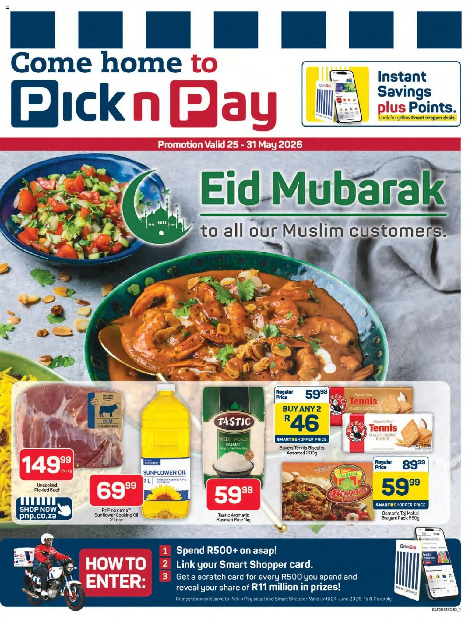 New Pick n Pay catalogue – valid from 25.05.2026 | Page: 1 | Products: Oil, Biscuits, Rice, Beef